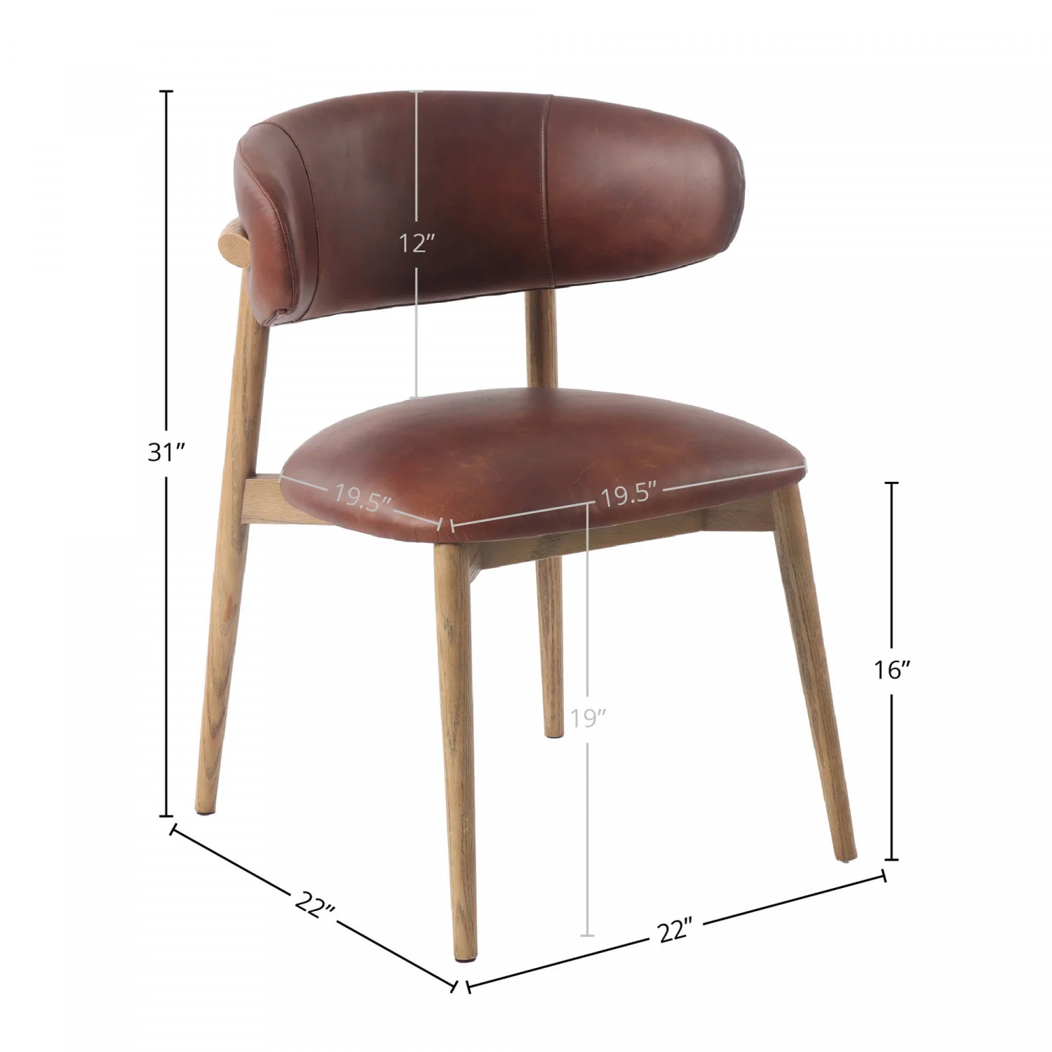 Veyda Dining Chair - Tobacco - Image 3