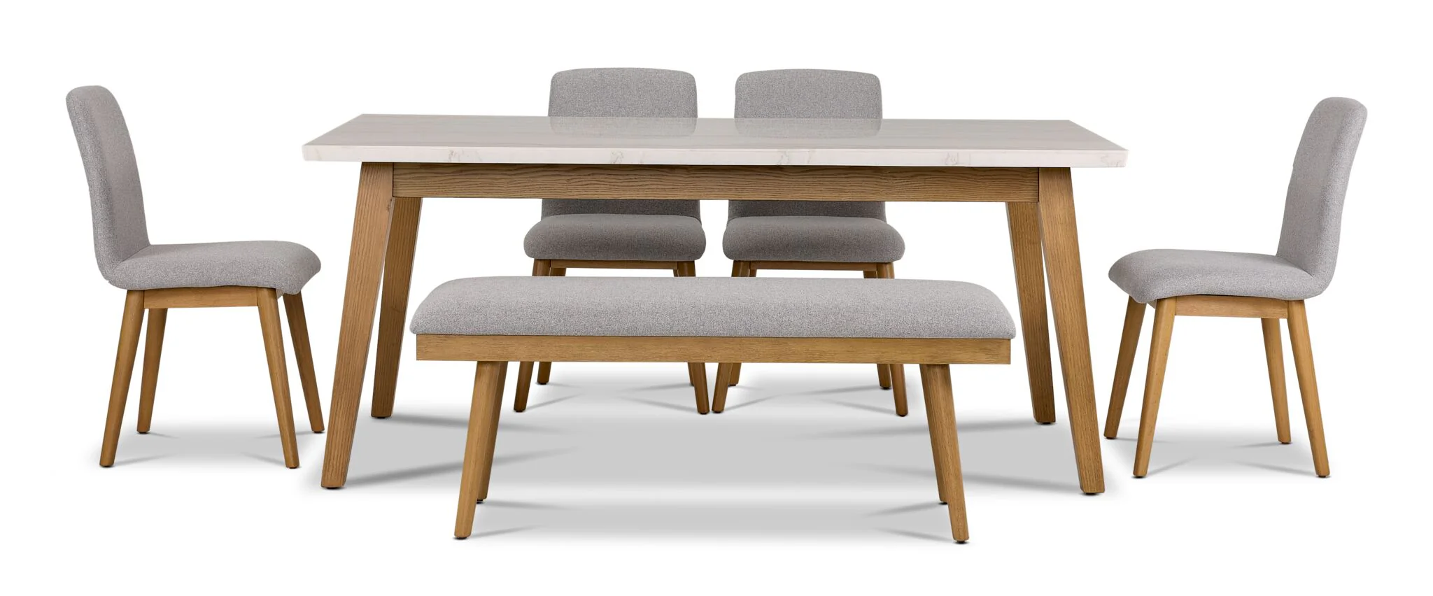 Vida 6 - Piece Dining Set- Natural Beige, Grey - Image 2