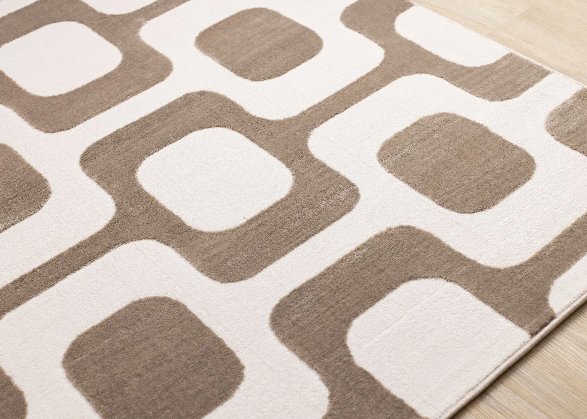 Vintage Vibes 5'3" x 7'7" Mid-Century Modern Area Rug - Brown, Cream - Image 3