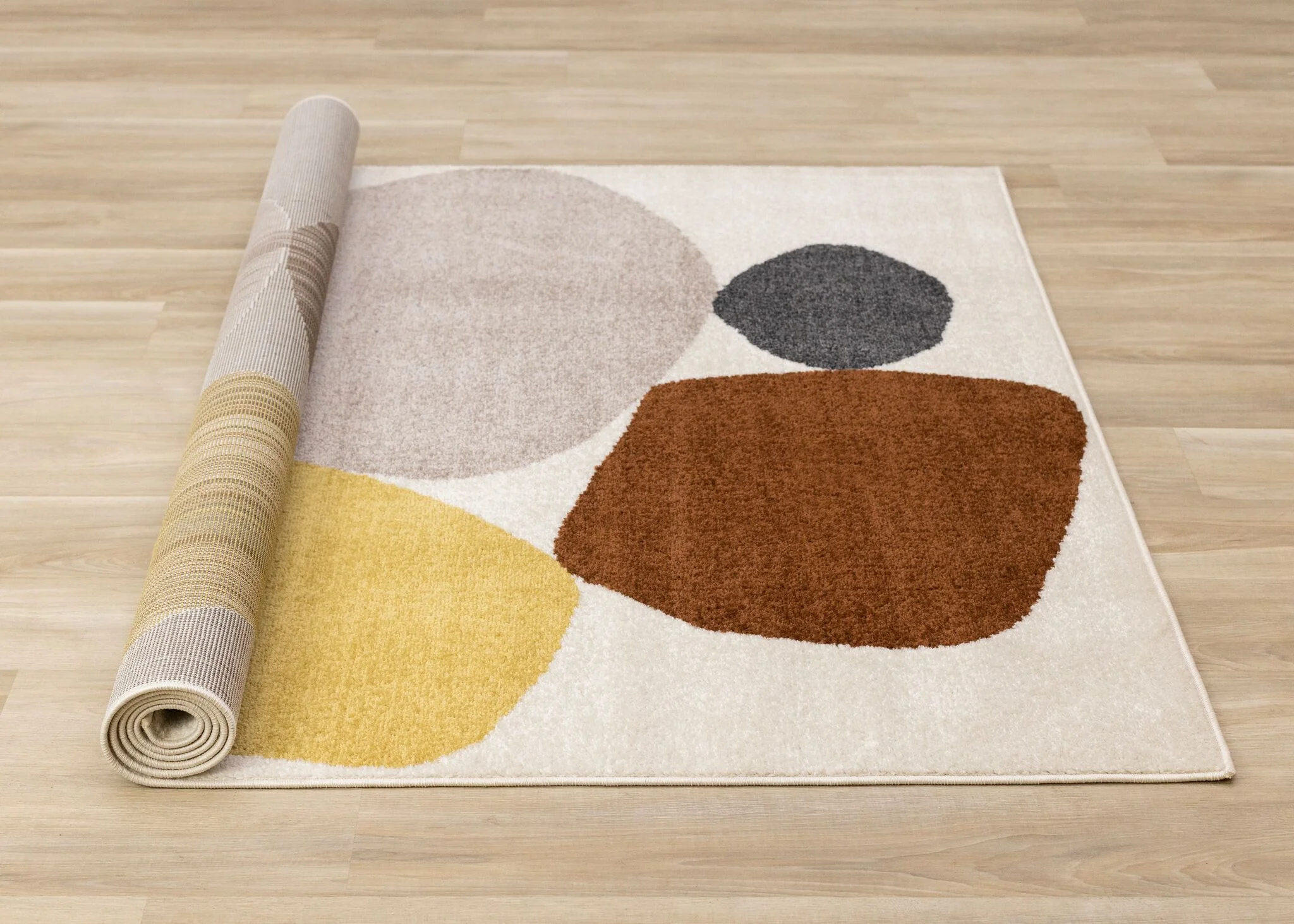 Warm Elements 6'7" x 9'6" Pebbles Design Area Rug - Cream - Image 9