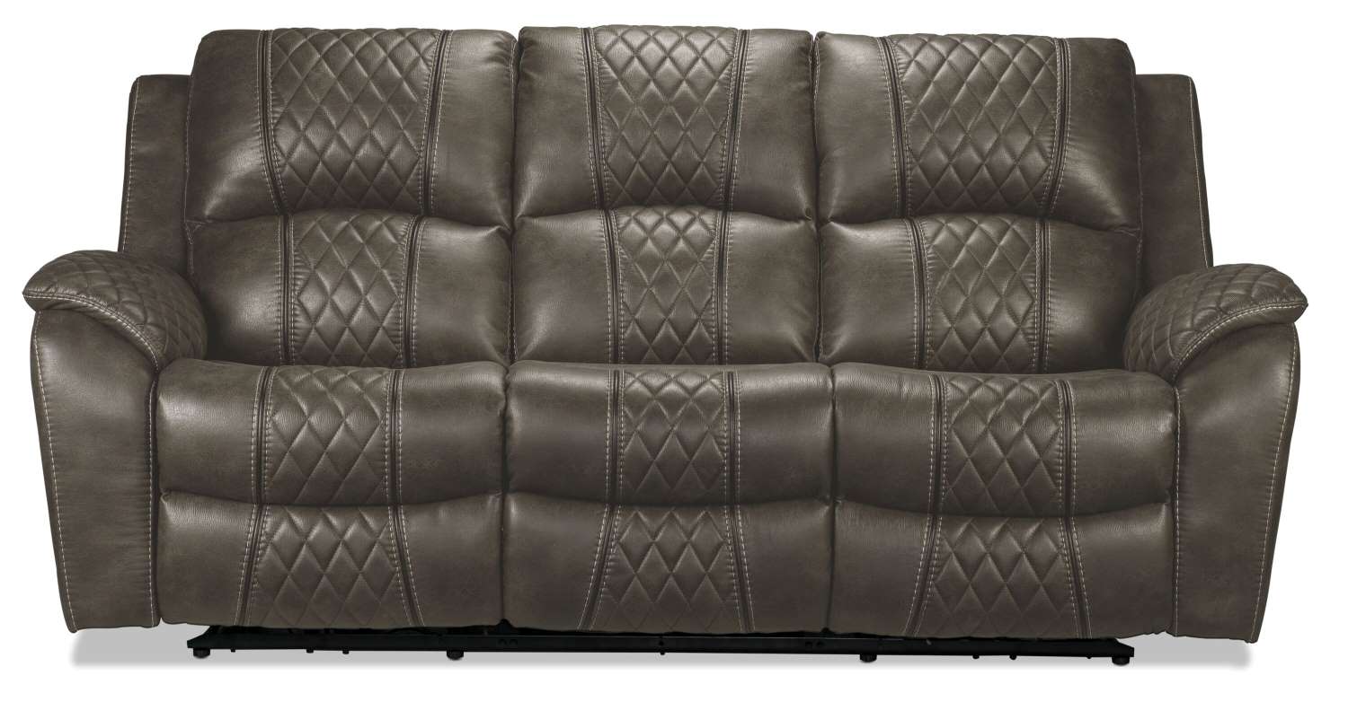 Wesley Dual Power Reclining Sofa - Granite - Image 5