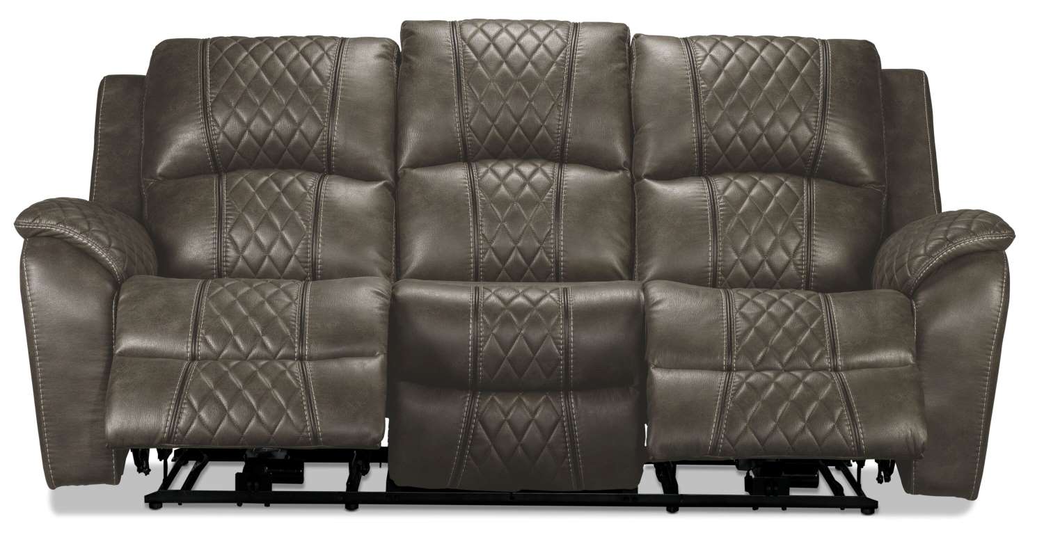 Wesley Dual Power Reclining Sofa - Granite - Image 6