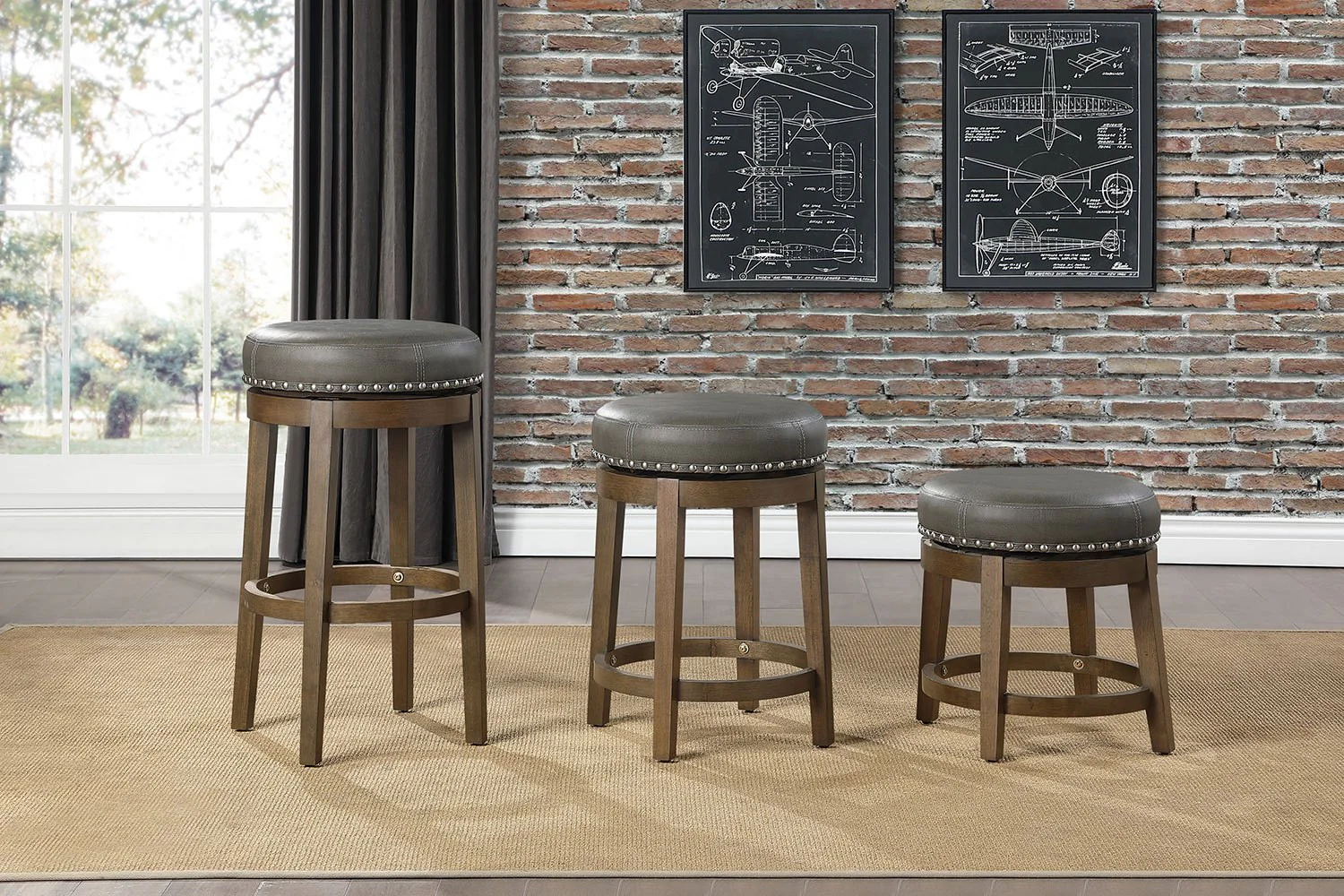 Westby Counter Stool - Grey - Set of Two - Image 2