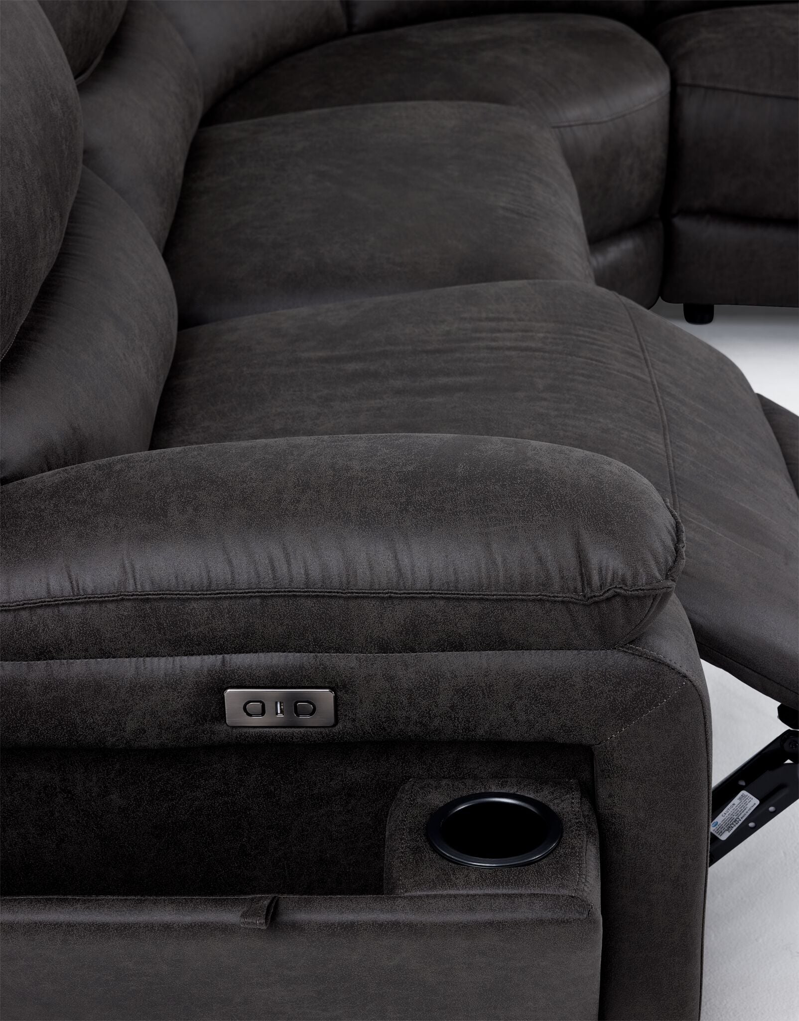 Weston 5-Piece Power Reclining Sectional - Granite - Image 5