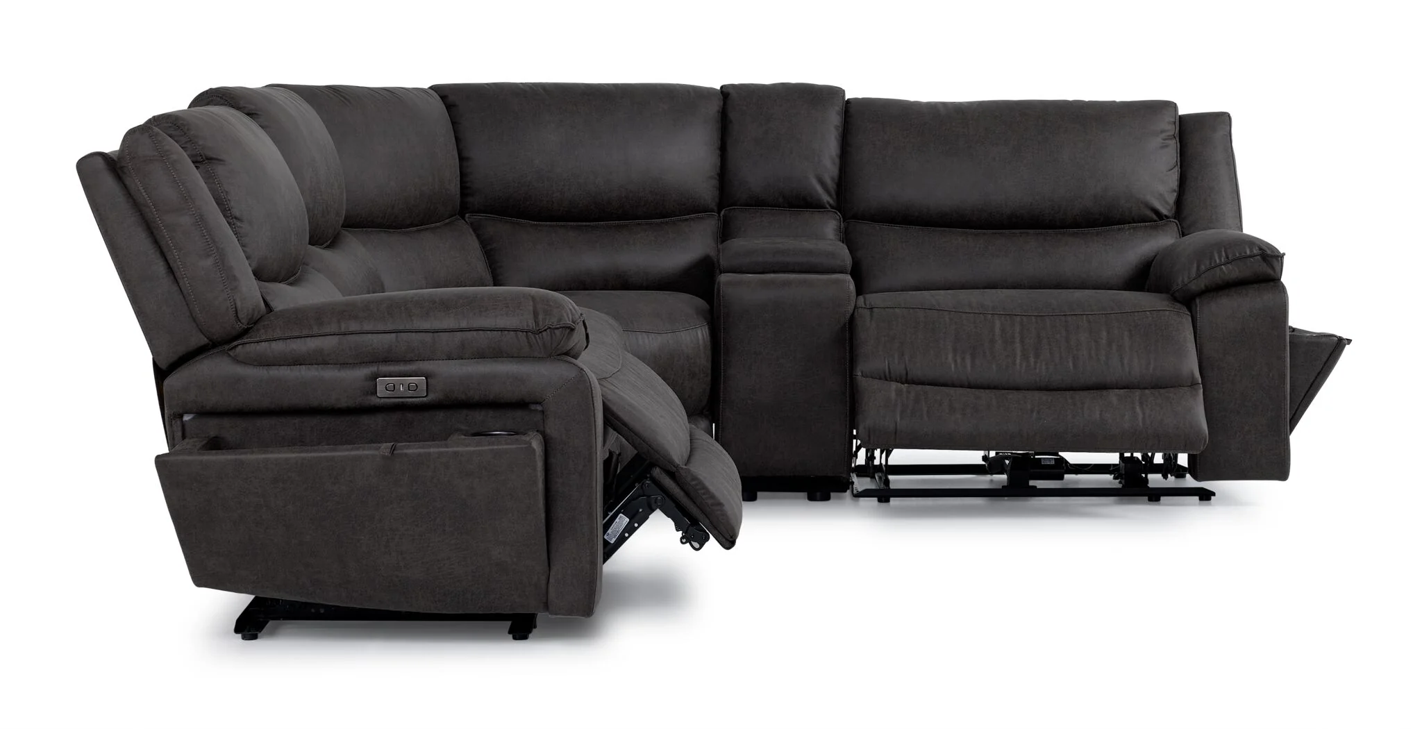 Weston 5-Piece Power Reclining Sectional with Console - Granite - Image 4