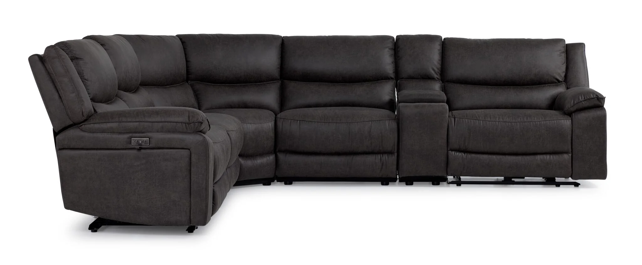 Weston 6-Piece Power Reclining Sectional with Console - Granite - Image 4