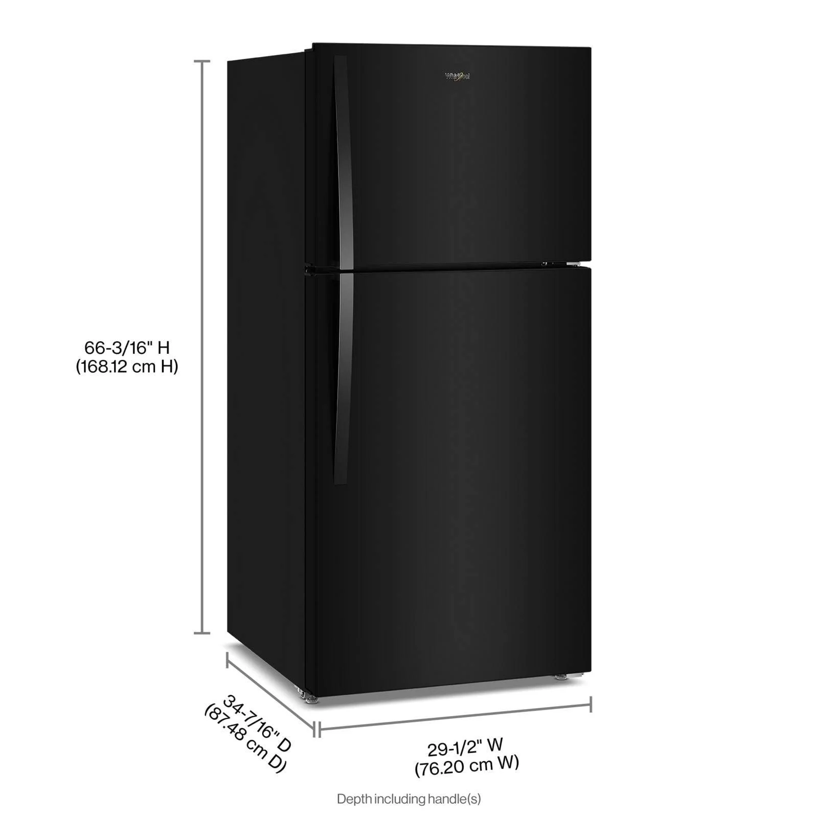 Whirlpool 30" 19 Cu. Ft. Black Top Mount Refrigerator - WRTX7419SB - Image 5