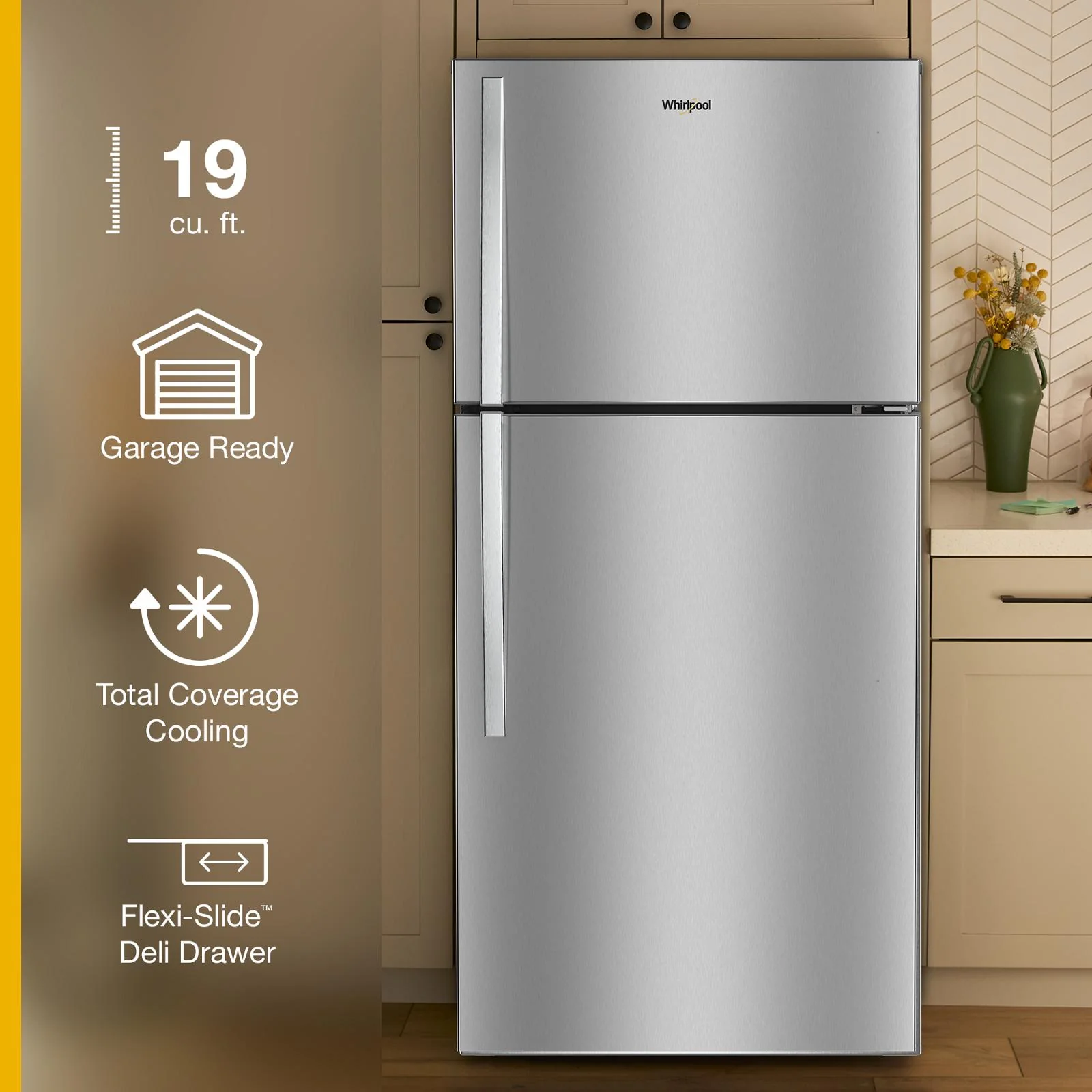 Whirlpool 30" 19 Cu. Ft. Fingerprint-Resistant Stainless Steel Top Mount Refrigerator - WRTX7419SZ - Image 7