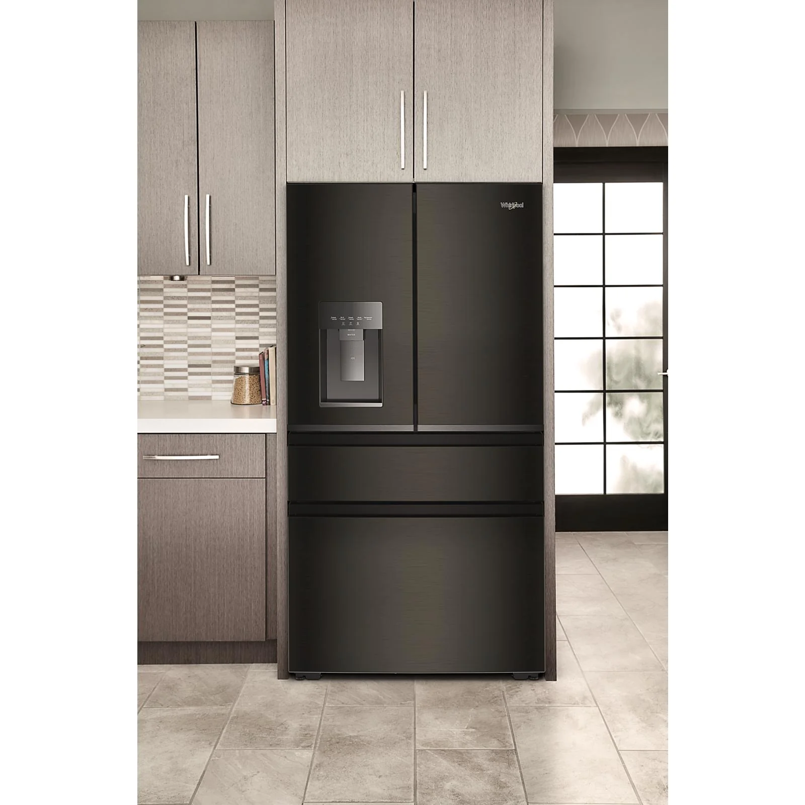 Whirlpool 36" 22.0 Cu. Ft. Black Stainless Steel Counter-Depth 4-Door French Door Refrigerator – WRMC5036RV - Image 2