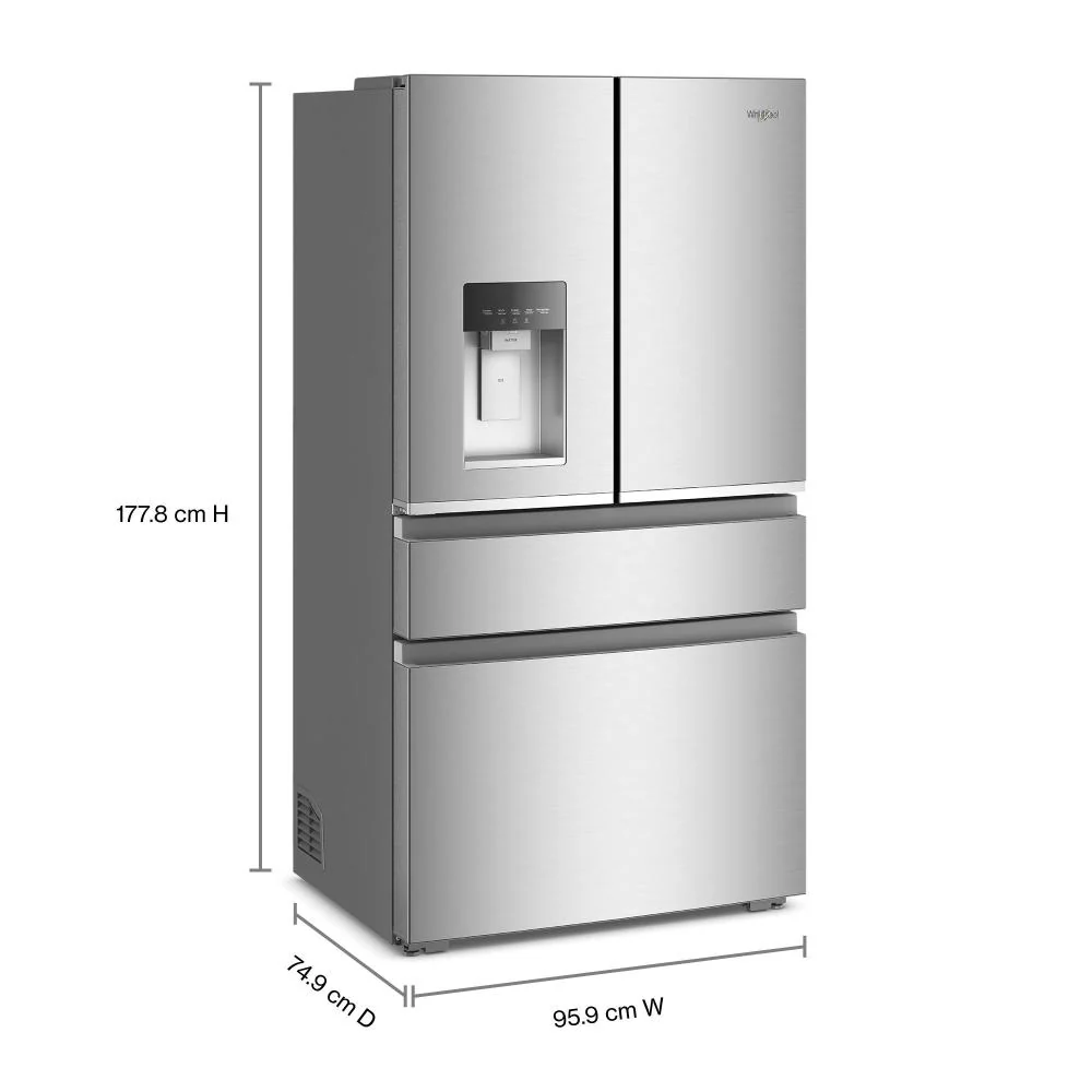 Whirlpool 36" 22.0 Cu. Ft. Fingerprint-Resistant Stainless Steel Counter-Depth 4-Door French Door Refrigerator – WRMC7036RZ - Image 2