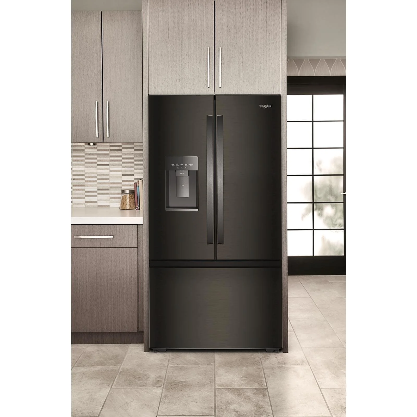 Whirlpool 36" 23 Cu. Ft. Black Stainless Steel Counter Depth French Door Refrigerator - WRFC5036RV - Image 2