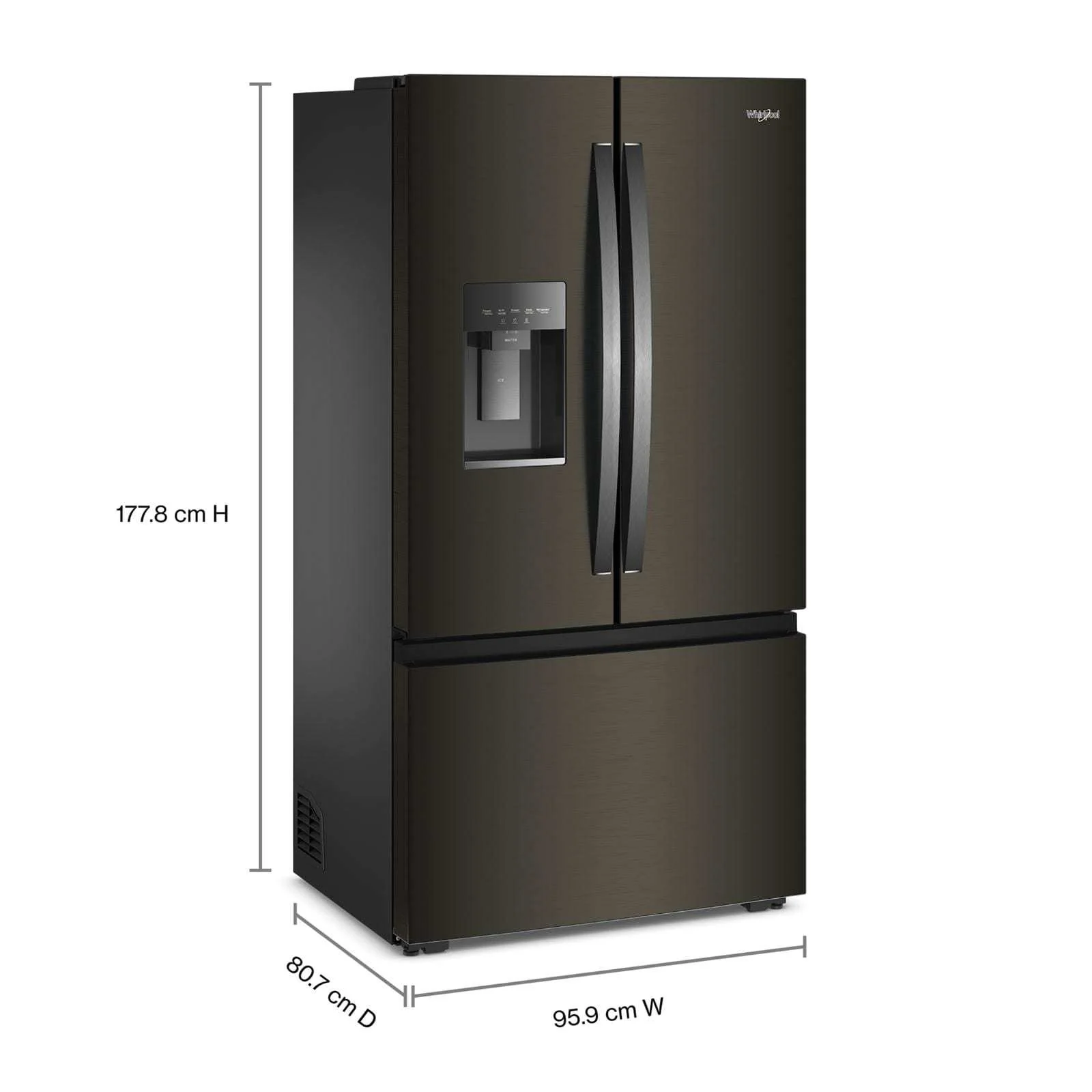 Whirlpool 36" 23 Cu. Ft. Black Stainless Steel Counter Depth French Door Refrigerator - WRFC5036RV - Image 9