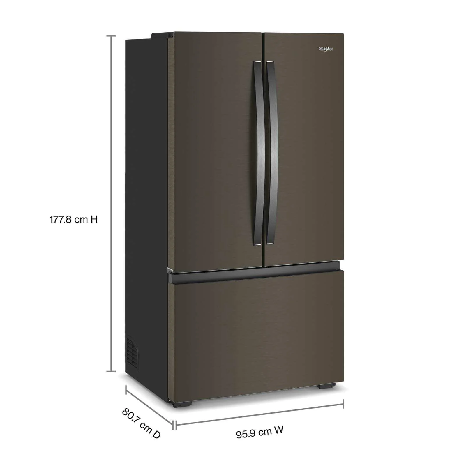 Whirlpool 36" 24 Cu. Ft. Black Stainless Steel Counter Depth French Door Refrigerator - WRFC3036RV - Image 7