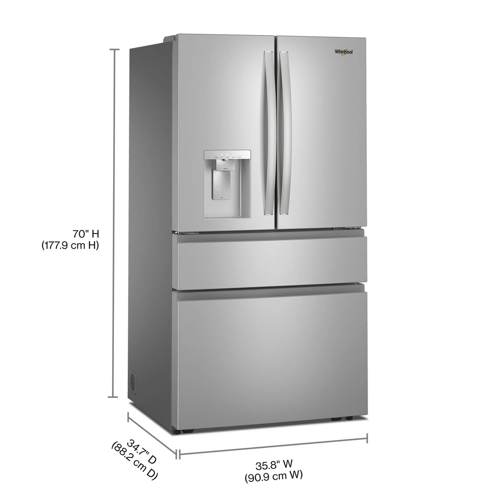 Whirlpool 36" 29 Cu. Ft. Fingerprint-Resistant Stainless Steel French Door Refrigerator - WRMF3636SZ - Image 10
