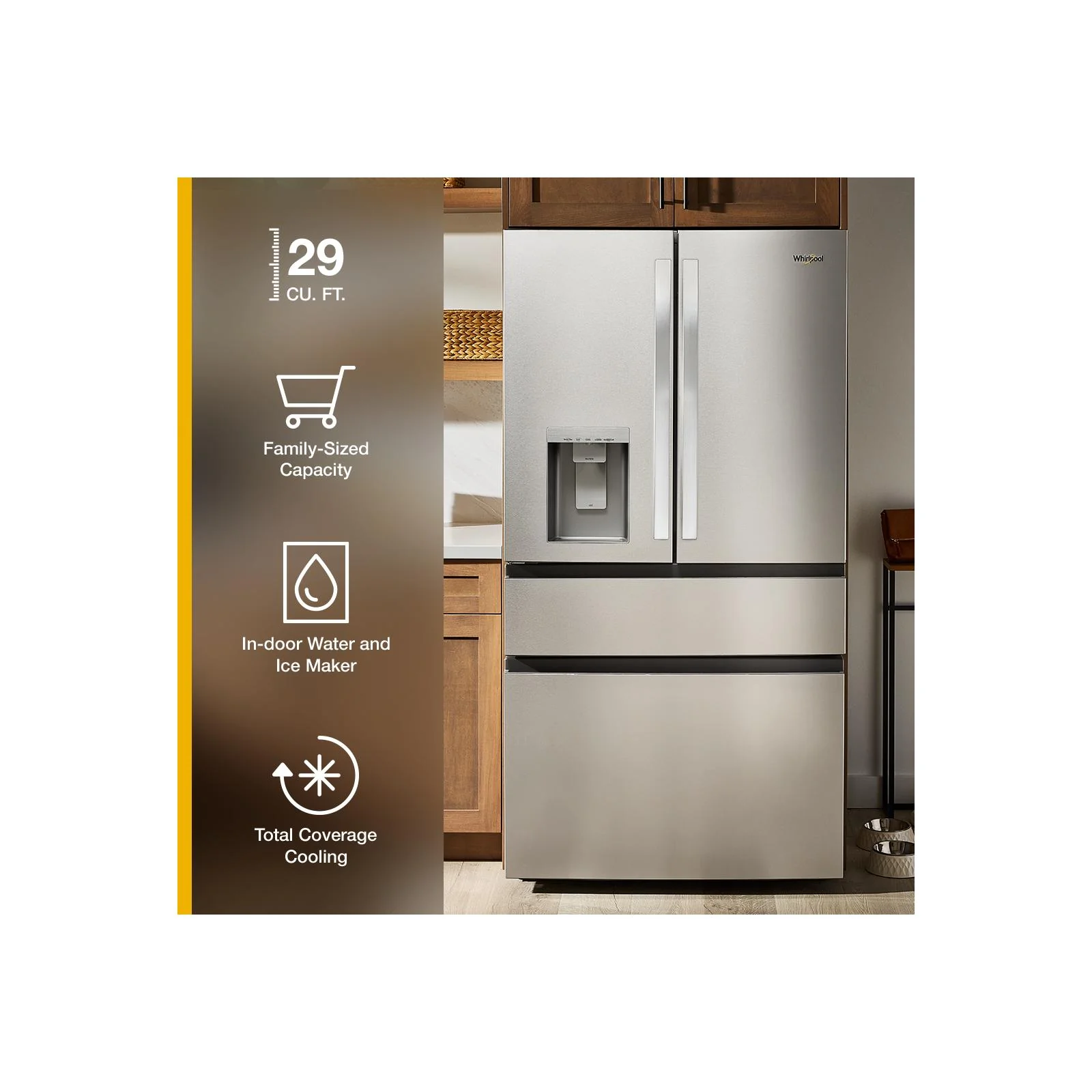 Whirlpool 36" 29 Cu. Ft. Print Resist Black Stainless Steel French Door Refrigerator - WRMF3636SV - Image 18