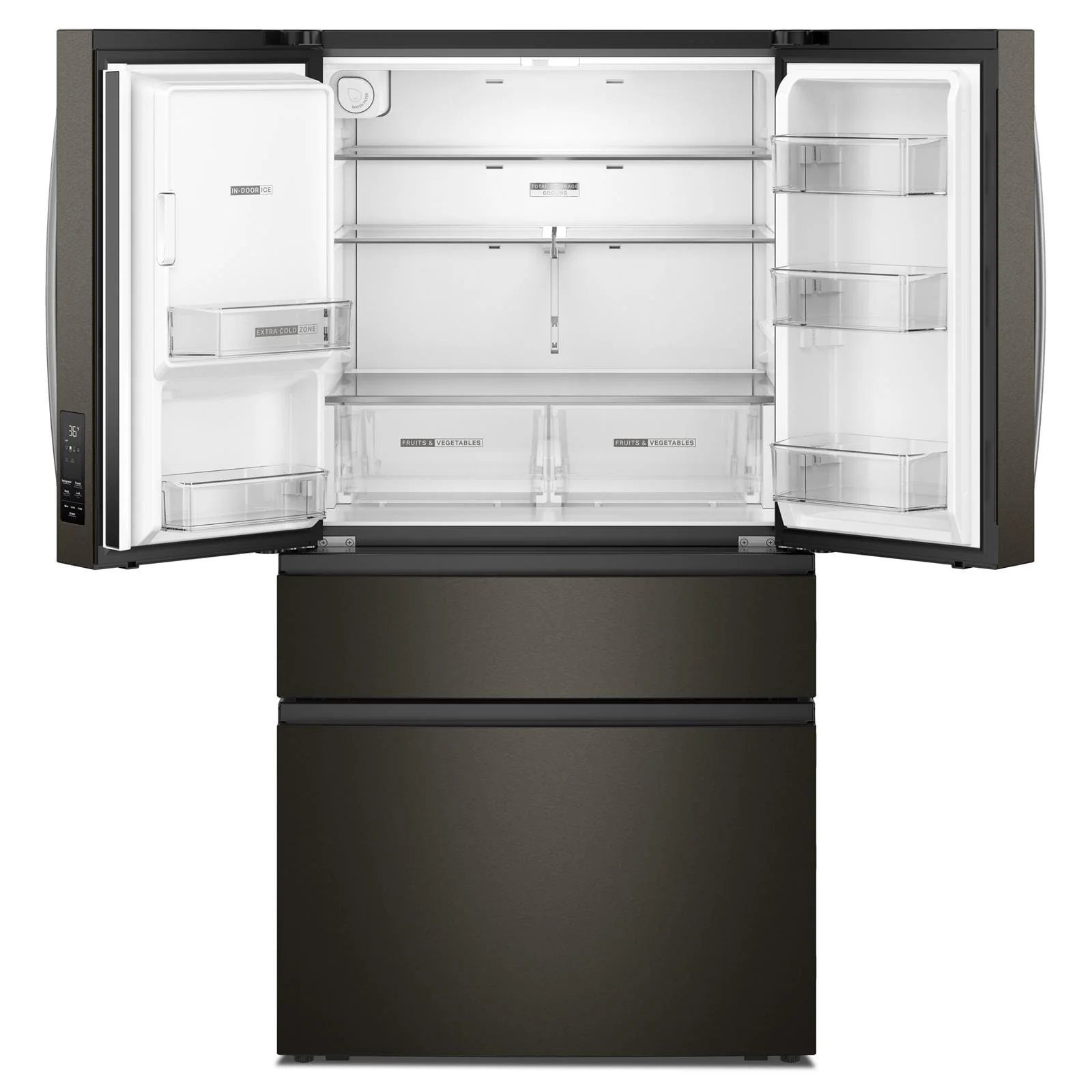 Whirlpool 36" 29 Cu. Ft. Print Resist Black Stainless Steel French Door Refrigerator - WRMF3636SV - Image 3