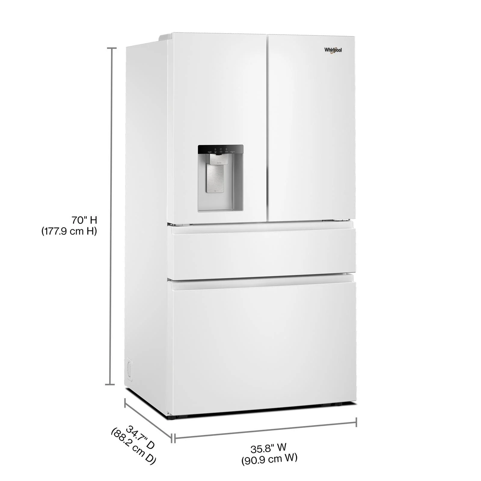 Whirlpool 36" 29 Cu. Ft. White French Door Refrigerator - WRMF3536SW - Image 9