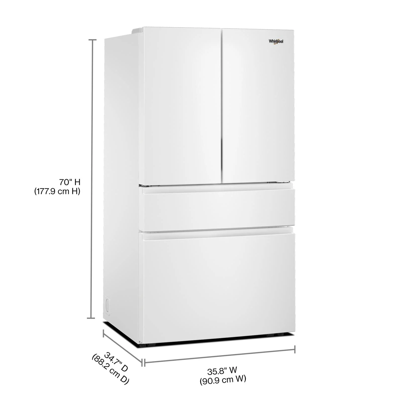 Whirlpool 36" 30 Cu. Ft. White French Door Refrigerator - WRMF3336SW - Image 8