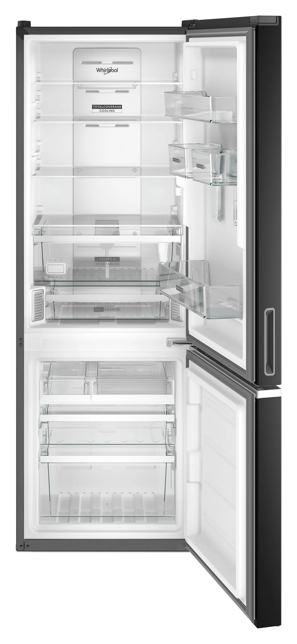 Whirlpool Black 24.38" Bottom Freezer Refrigerator (12.9 cu.ft) - WRB533CZJB - Image 2
