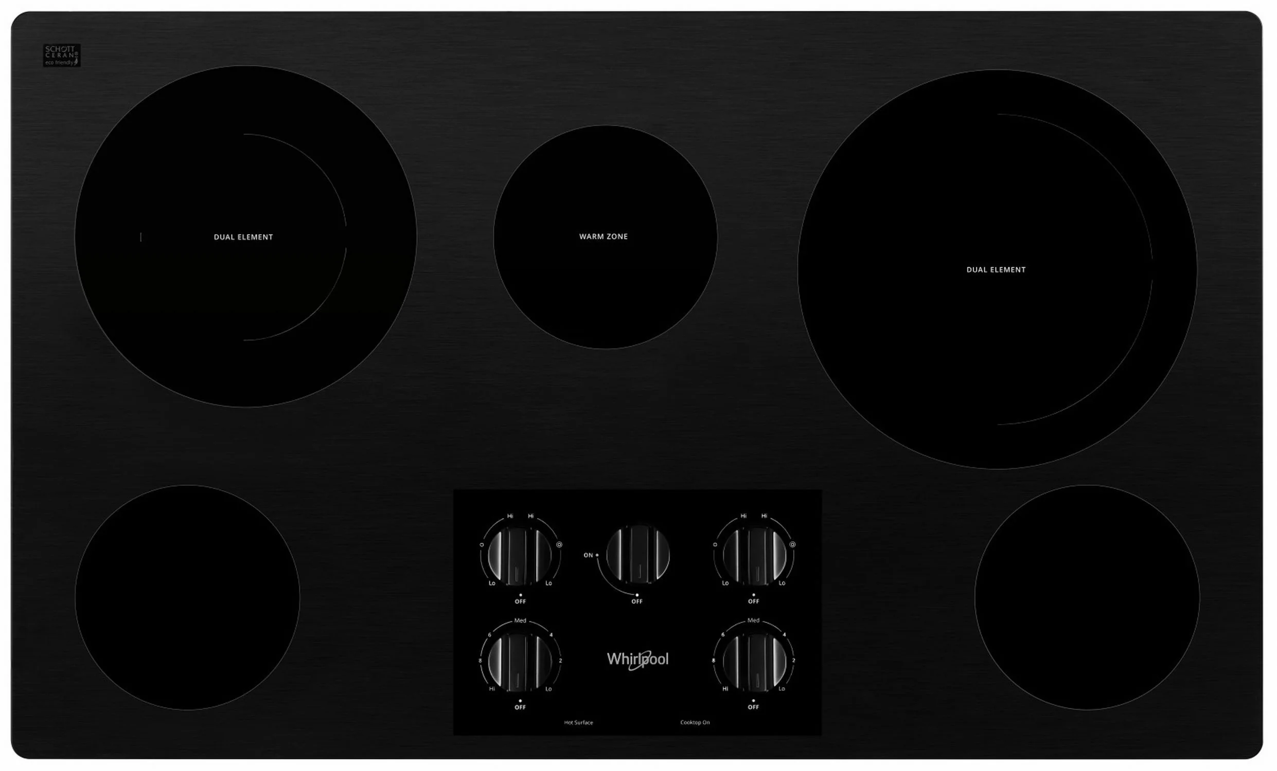 Whirlpool Black 36" Electric Cooktop - WCE77US6HB