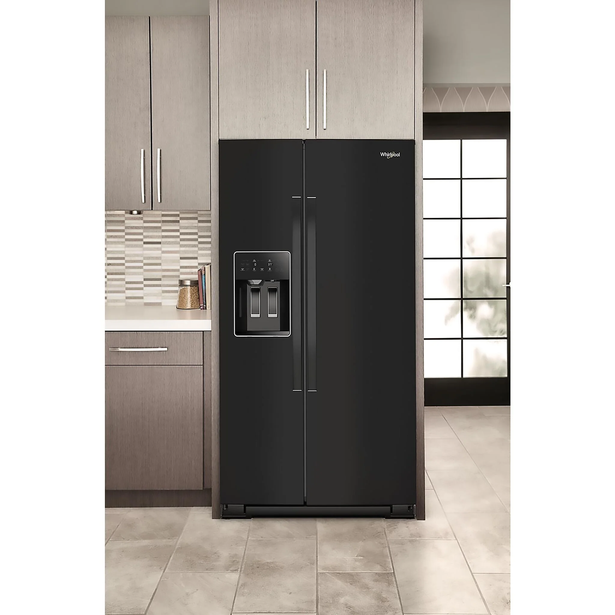 Whirlpool 36" 20.85 Cu. Ft. Black Counter-Depth Side-by-Side Refrigerator - WRSC5536RB - Image 2