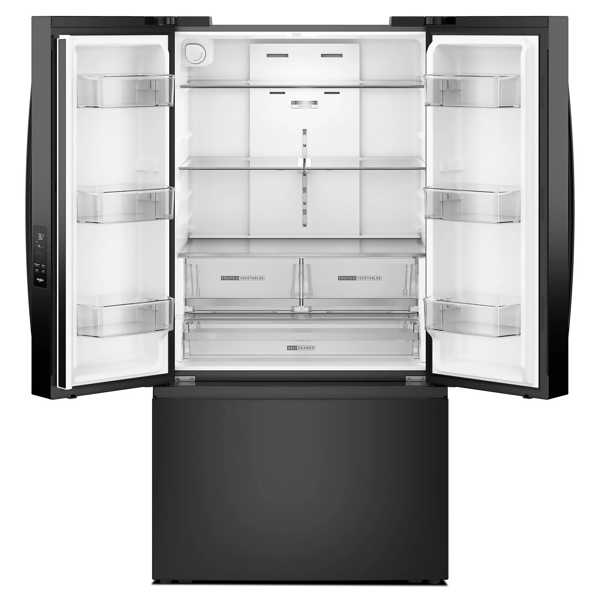 Whirlpool 36" 31 Cu. Ft. Black French Door Refrigerator - WRFF3336SB - Image 2