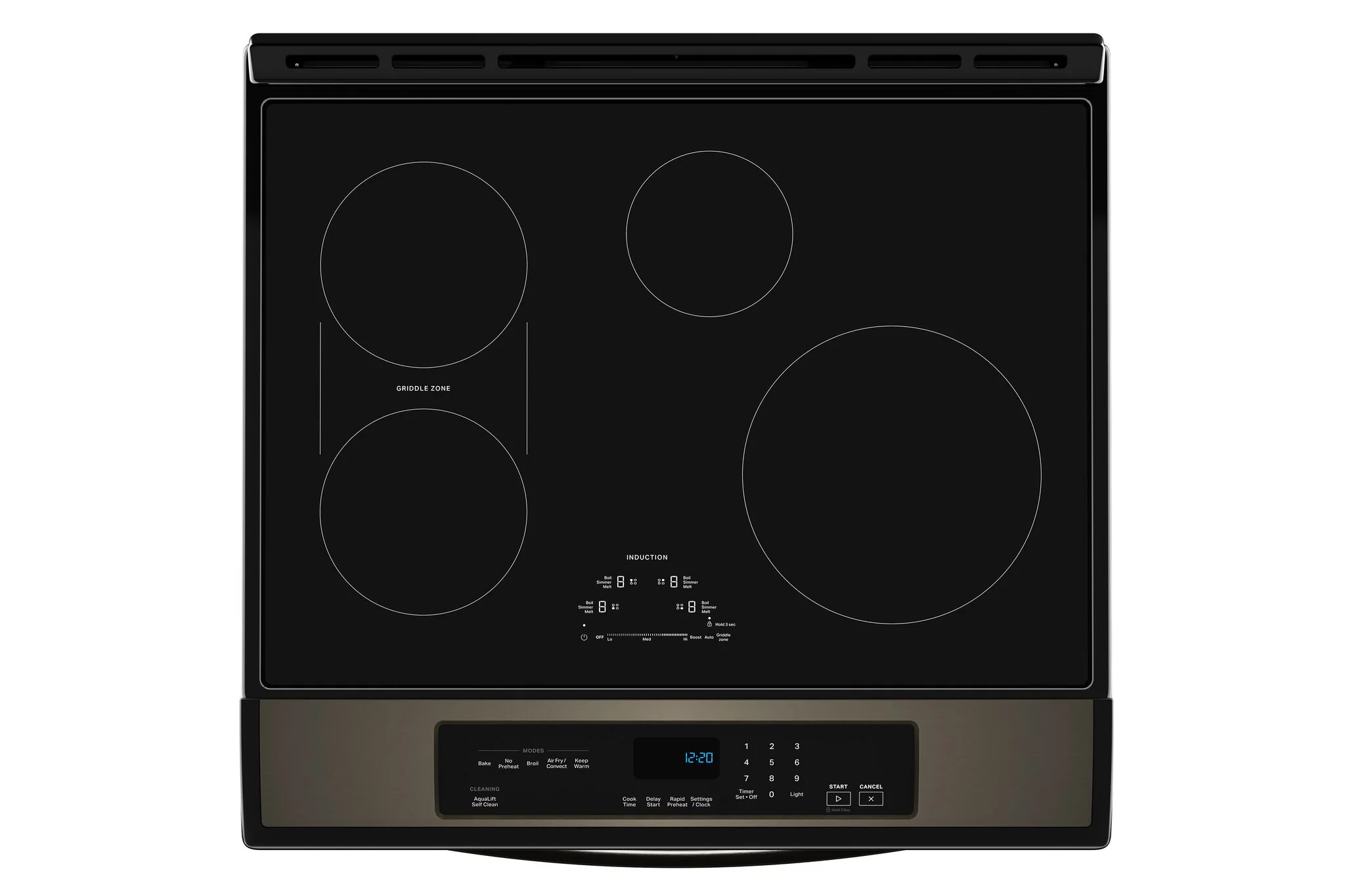 Whirlpool Black on Stainless 30" Induction Range (6.40 Cu Ft) - WSIS5030RV - Image 4