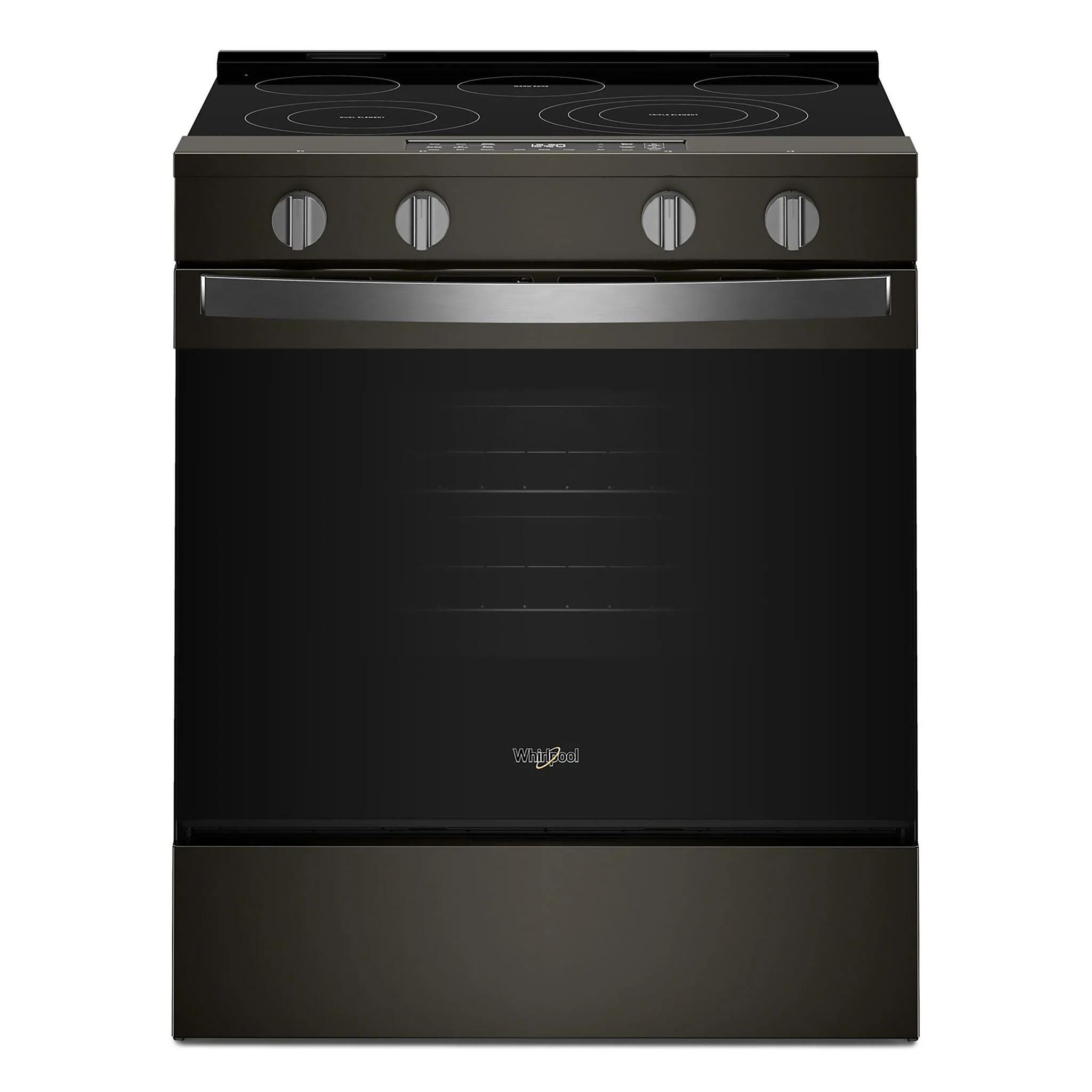 Whirlpool Black-on-Stainless Slide-In Electric Convection Range (5.3 cu.ft.) - YWSES5030SV