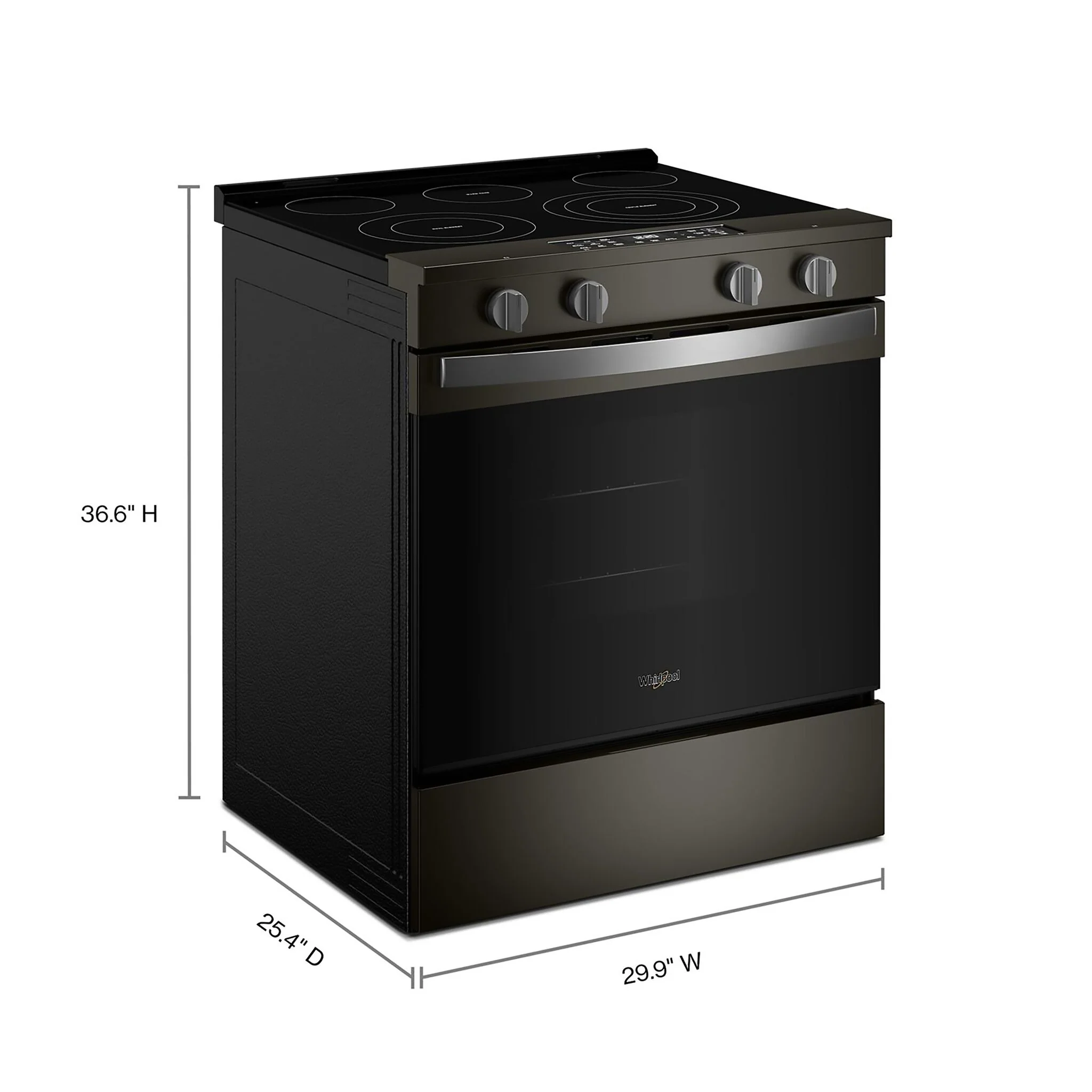 Whirlpool Black-on-Stainless Slide-In Electric Convection Range (5.3 cu.ft.) - YWSES5030SV - Image 2