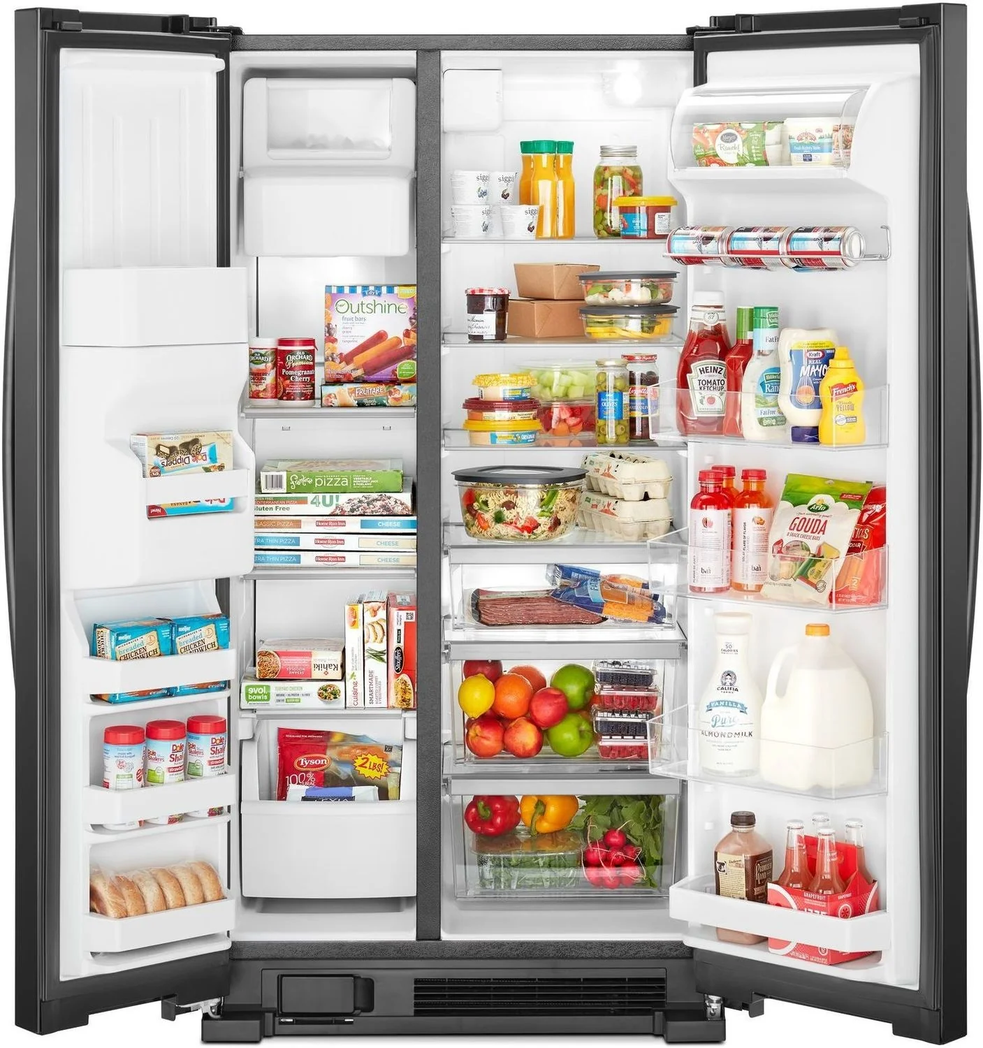 Whirlpool 36" 25 Cu. Ft. Black Side-by-Side Refrigerator - WRS335SDHB - Image 3