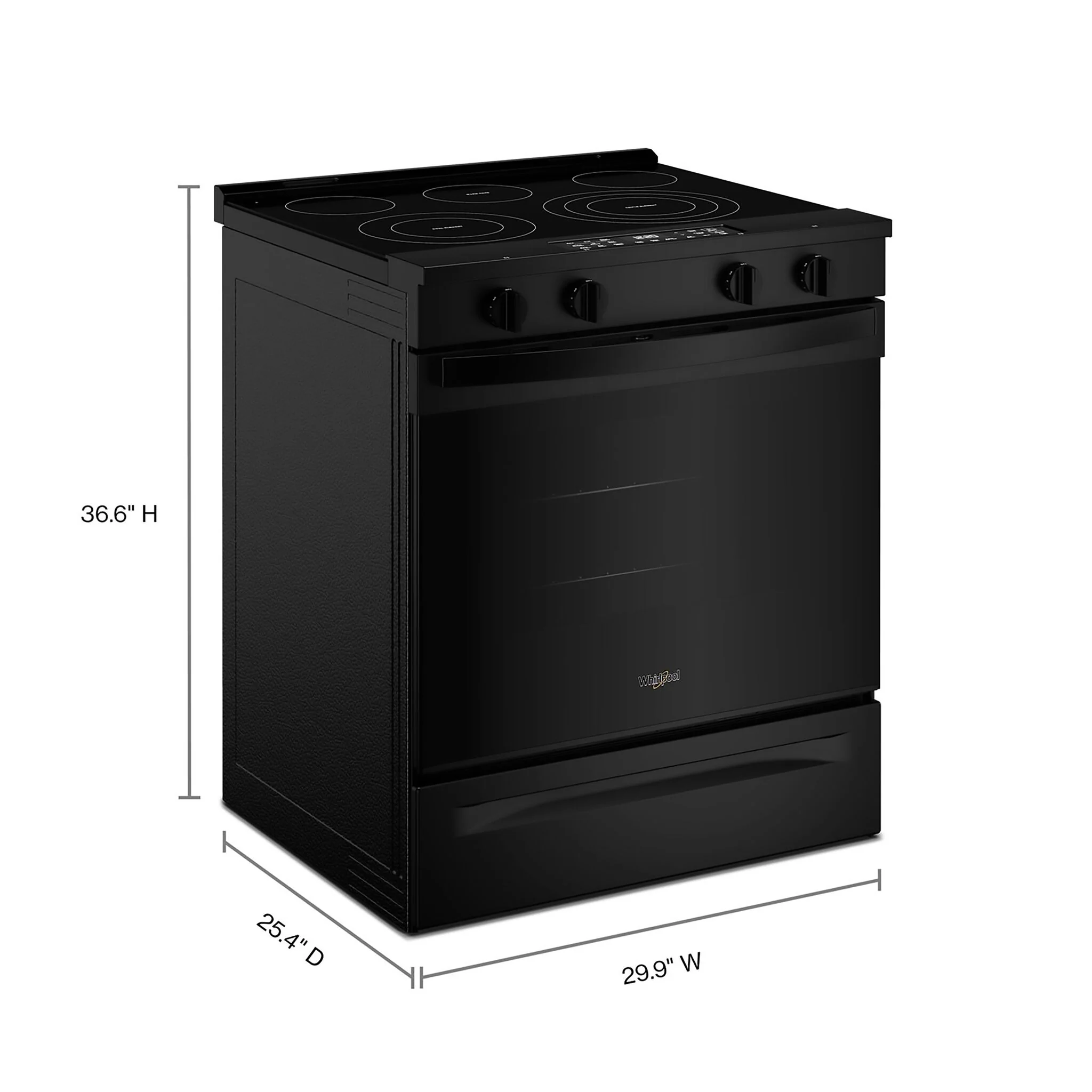 Whirlpool Black Slide-in Electric Convection Range (5.3 cu.ft.) - YWSES5030SB - Image 2