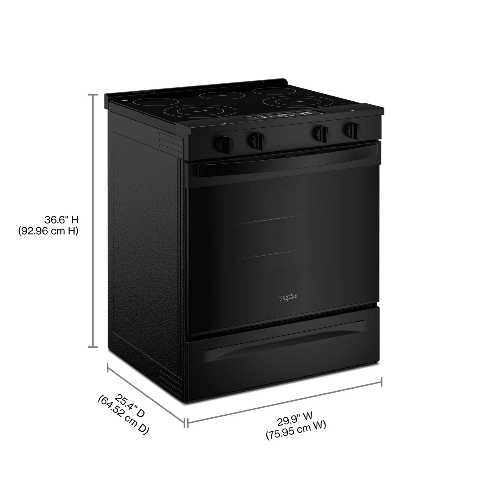 Whirlpool Black Slide-In Smart Electric Range (5.3 Cu. Ft.) - YWSES3330TB - Image 3
