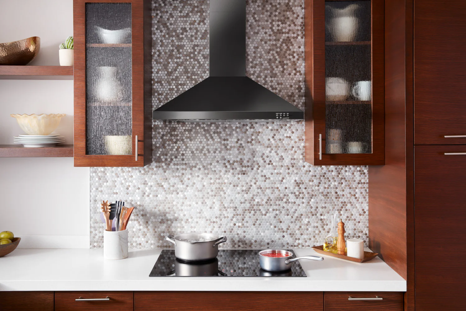 Whirlpool Black Stainless Steel 36" 400 CFM Canopy Wall-Mount Range Hood - WVW53UC6HV - Image 2