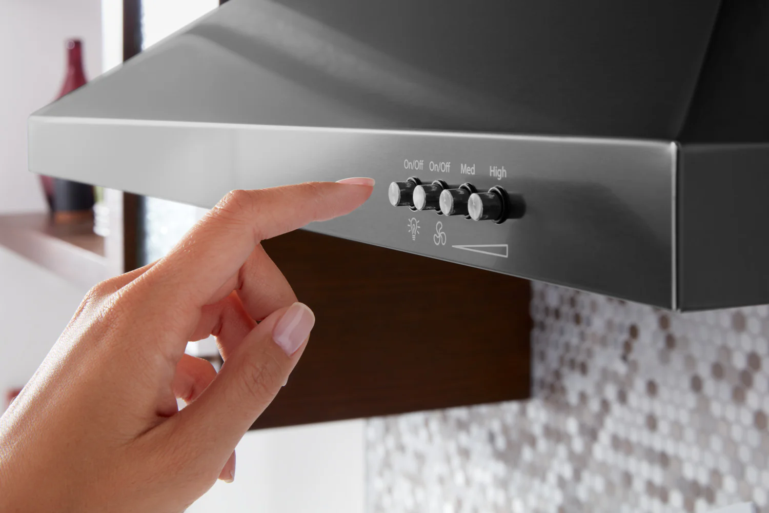 Whirlpool Black Stainless Steel 36" 400 CFM Canopy Wall-Mount Range Hood - WVW53UC6HV - Image 7