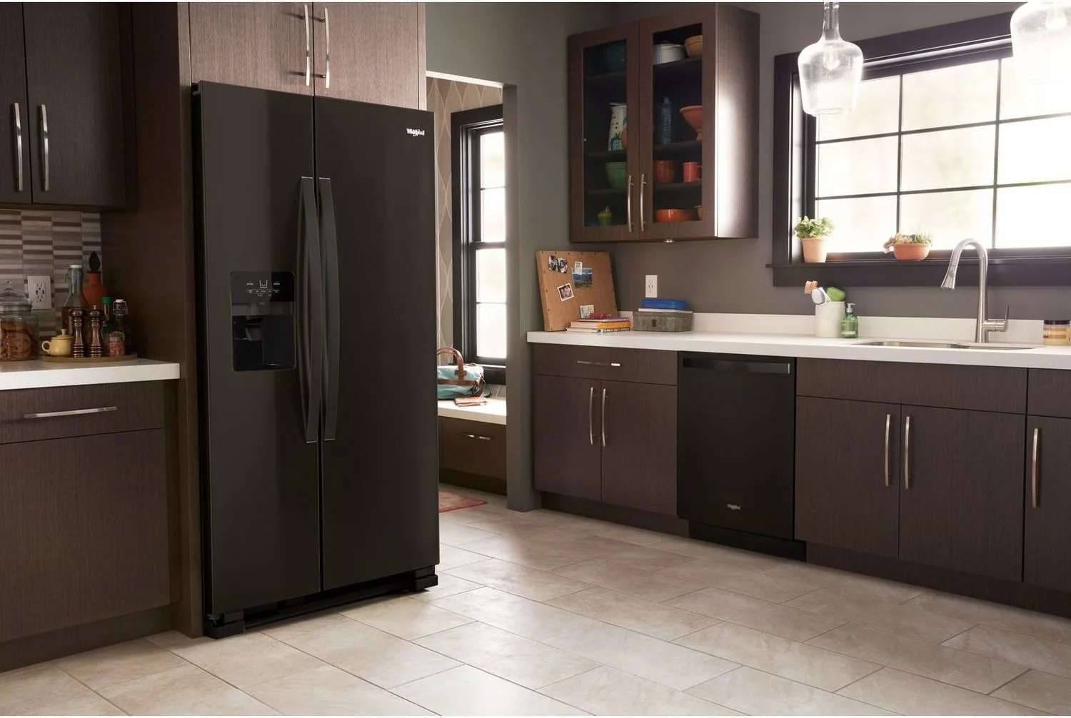 Whirlpool 35.88" 25 Cu. Ft. Black Stainless Steel Side-by-Side Refrigerator - WRS325SDHV - Image 2