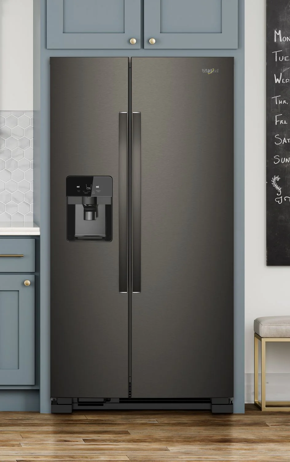Whirlpool 35.5" 25 Cu. Ft. Black Stainless Steel Side-by-Side Refrigerator - WRS555SIHV - Image 2