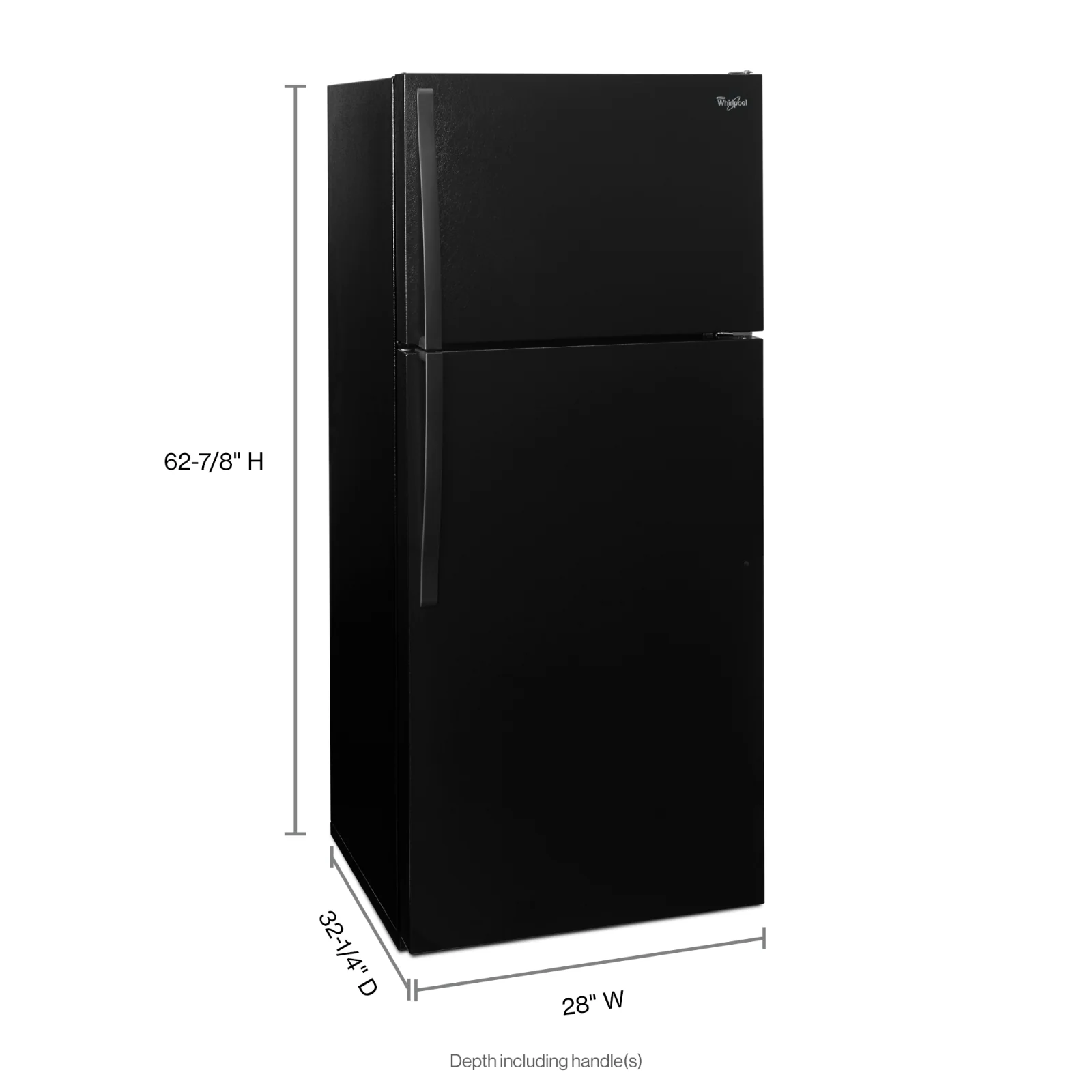 Whirlpool 28" 14.3 Cu. Ft. Black Top-Freezer Refrigerator - WRT314TFDB - Image 3