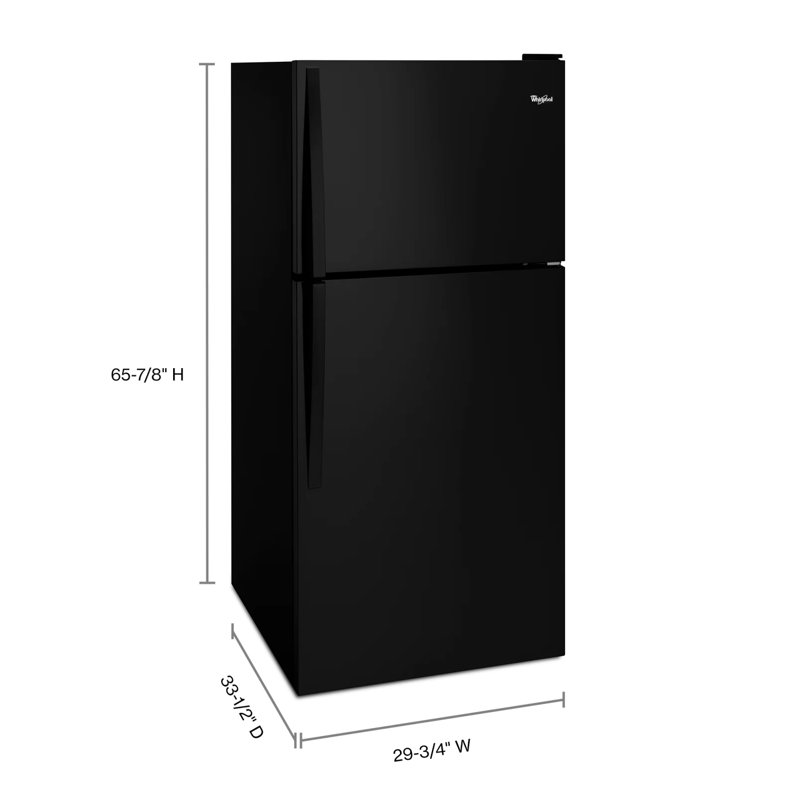 Whirlpool 30" 18.25 Cu. Ft. Black Top-Freezer Refrigerator - WRT148FZDB - Image 2