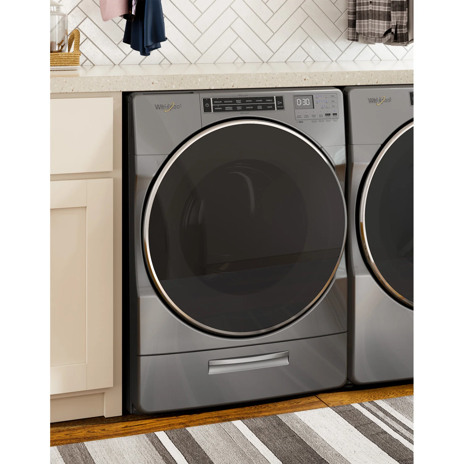 Whirlpool Chrome Shadow Front-Load Washer (5.8 cu. ft.) & Gas Dryer (7.4 cu. ft.) - WFW8620HC/WGD9620HC - Image 4