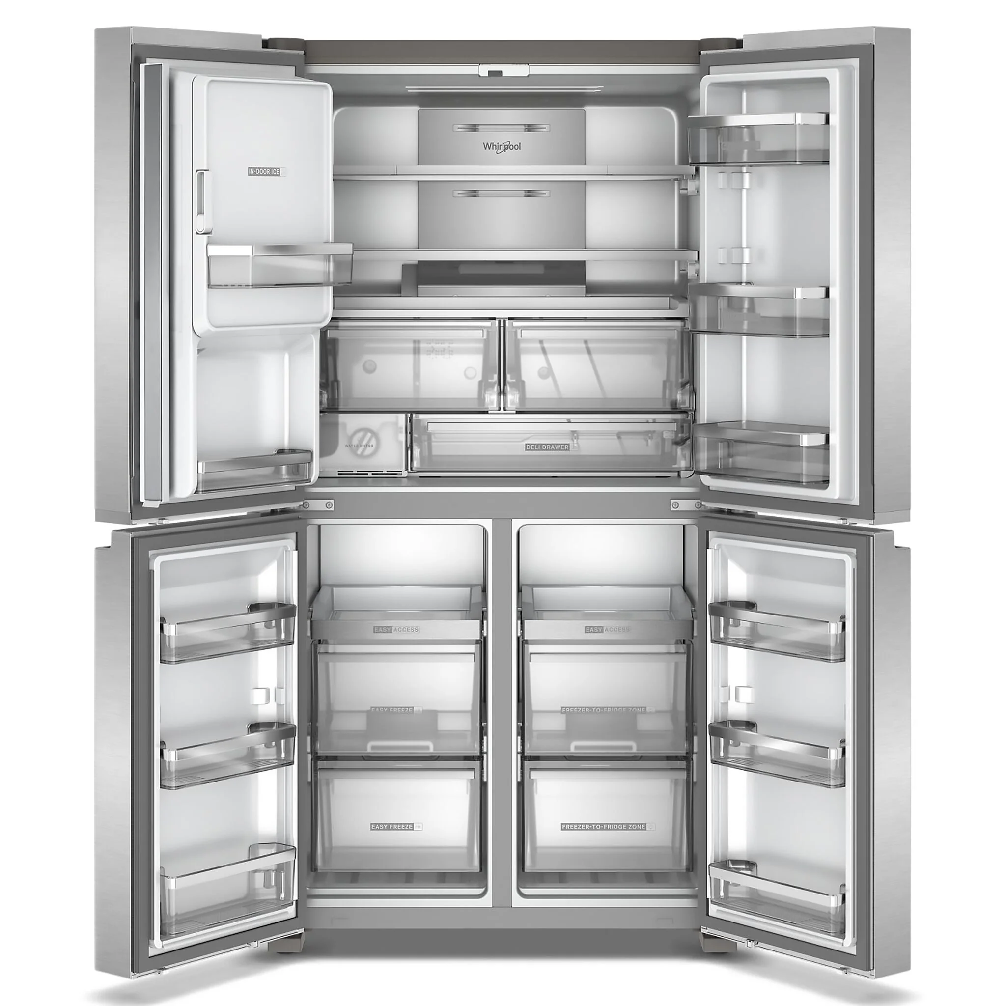 Whirlpool 36" 19.14 Cu. Ft. Fingerprint Resistant Stainless Steel 4-Door French Door Refrigerator - WRQC7836RZ - Image 2