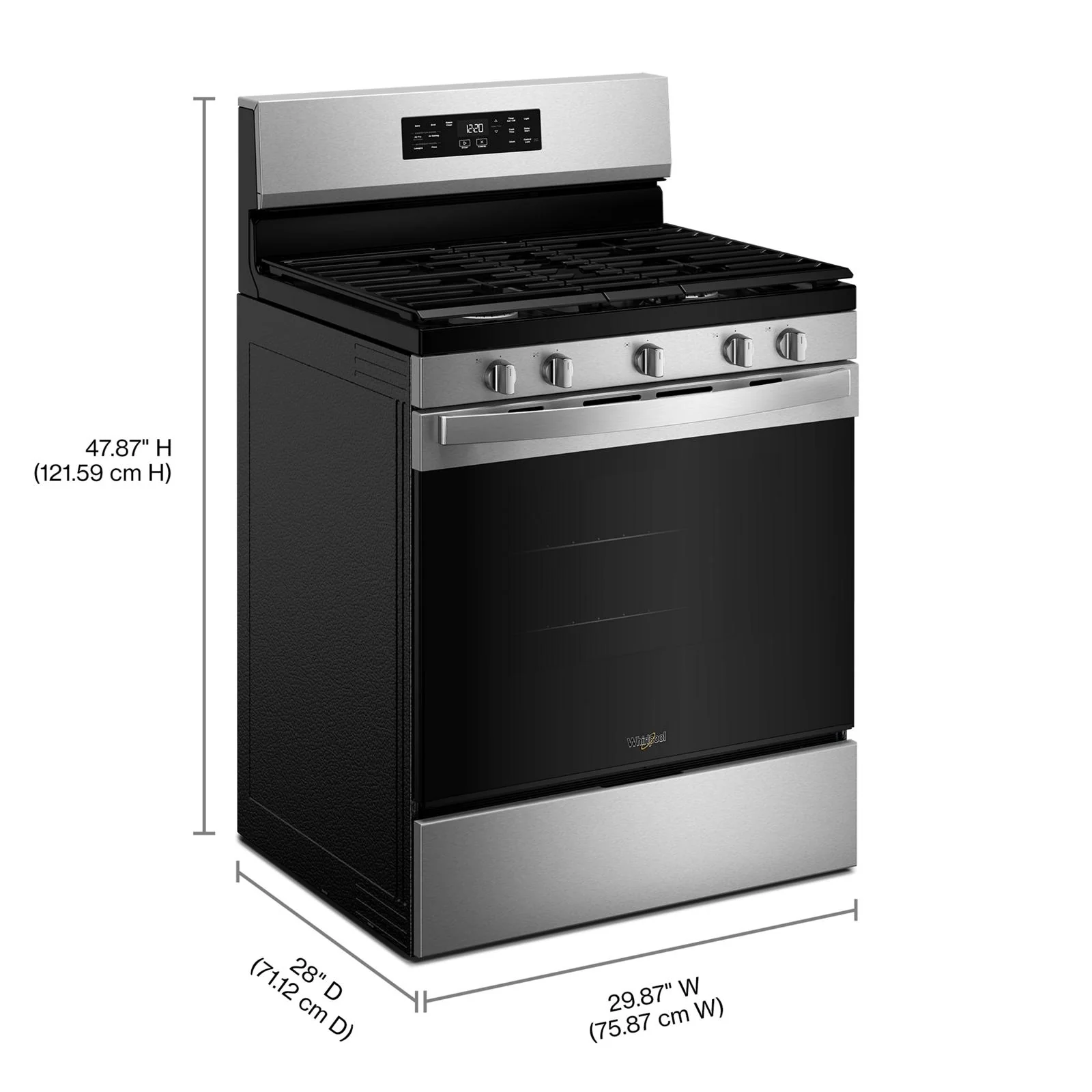 Whirlpool Fingerprint Resistant Stainless Steel Freestanding Gas Single Oven Convection Range (5.0 Cu. Ft.) - WFGS4530SZ - Image 8