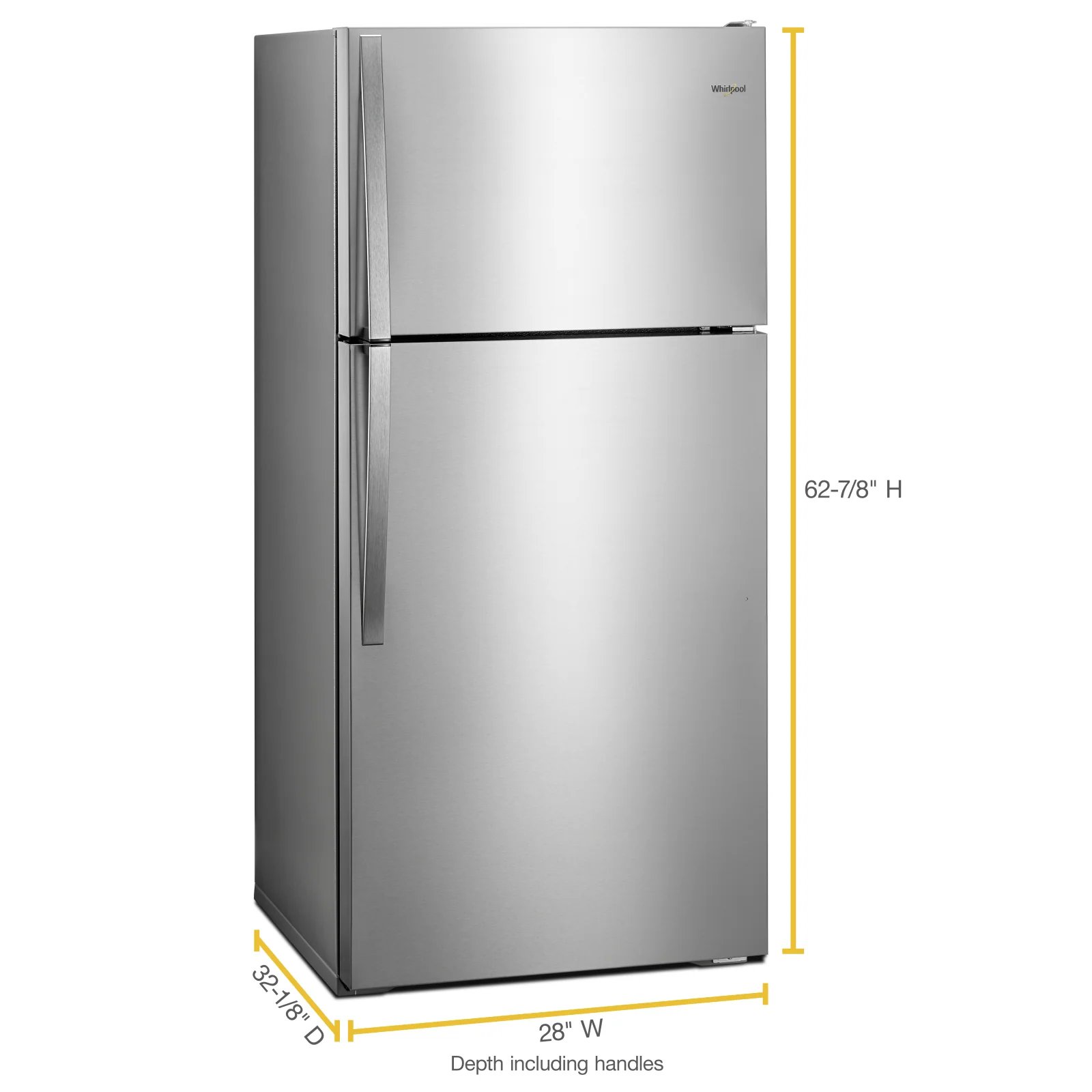 Whirlpool 28" 14 Cu. Ft. Monochromatic Stainless Steel Top-Freezer Refrigerator - WRT134TFDM - Image 2