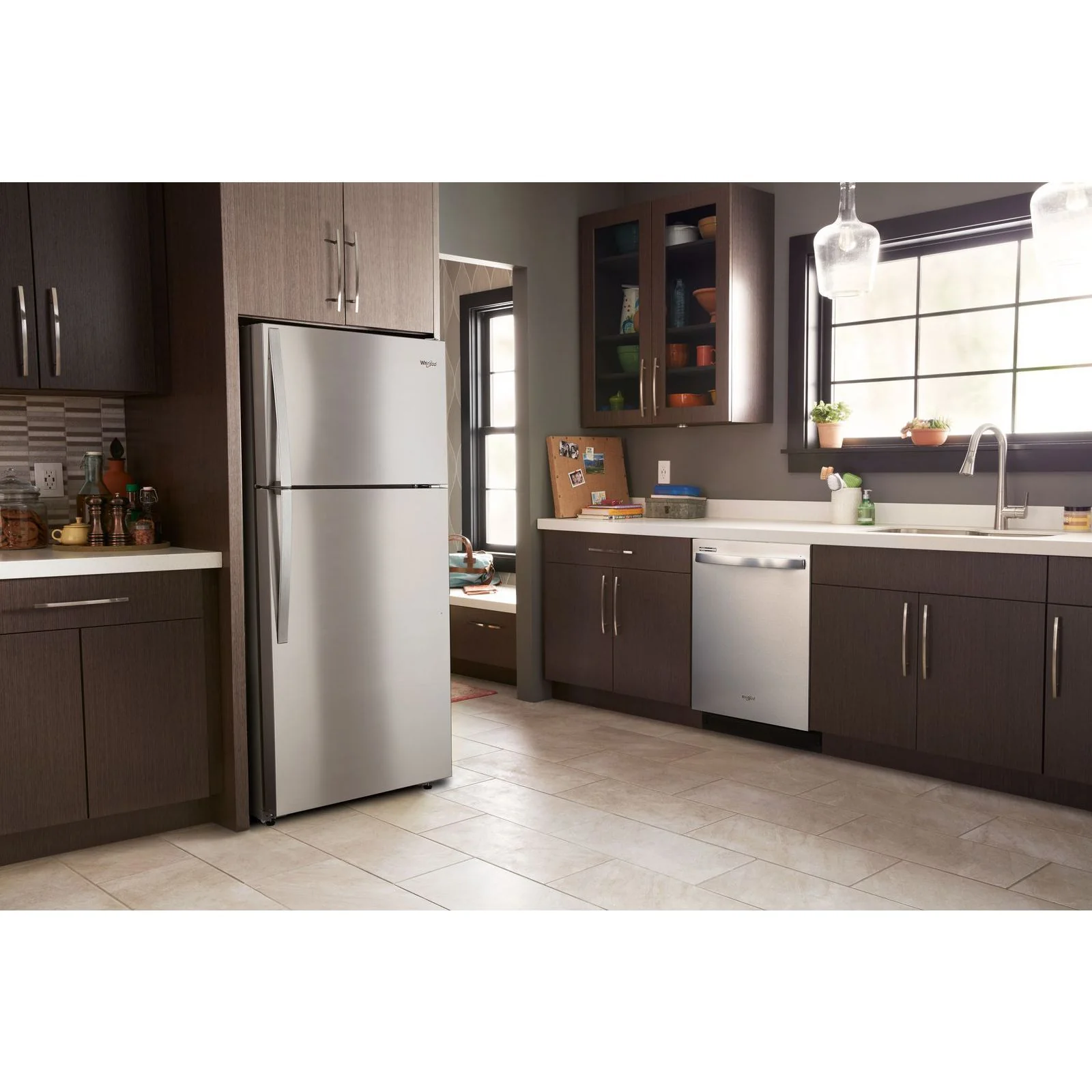 Whirlpool 28" 14 Cu. Ft. Monochromatic Stainless Steel Top-Freezer Refrigerator - WRT134TFDM - Image 5