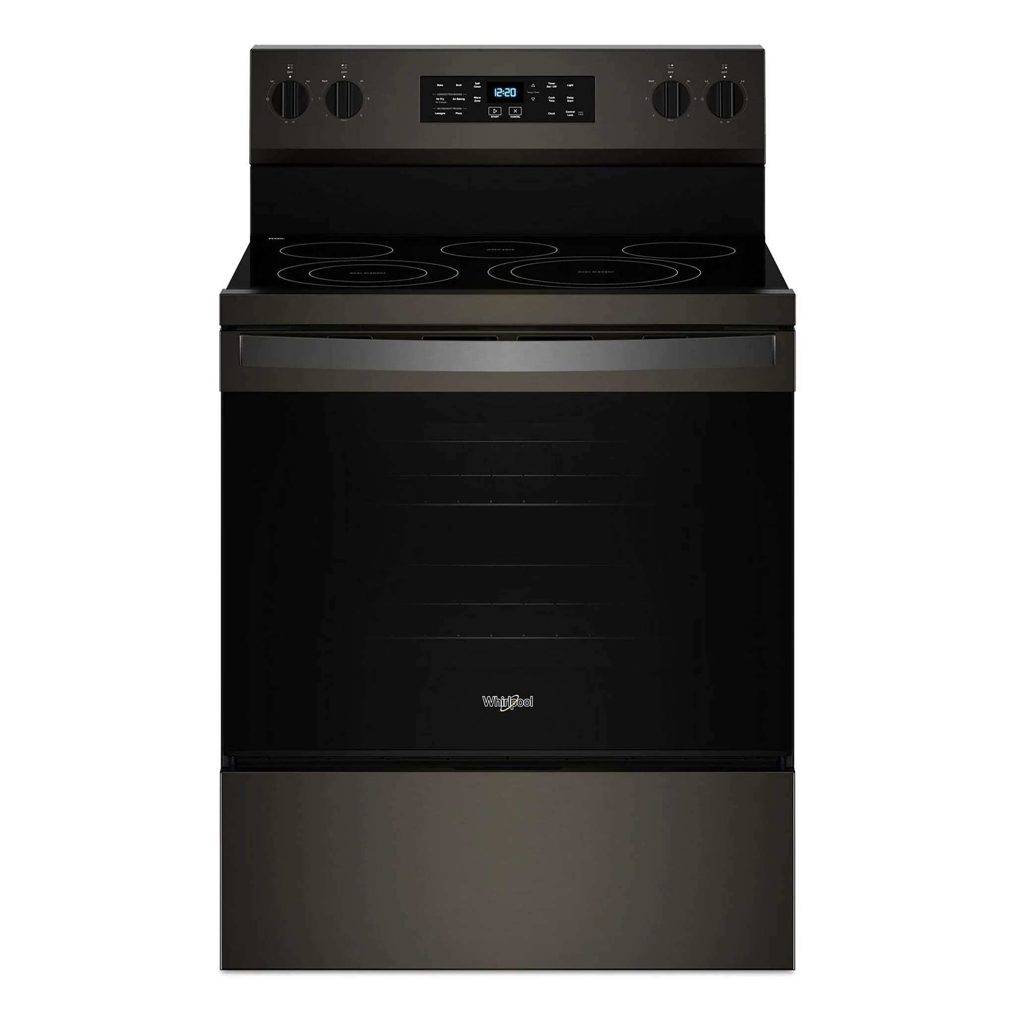 Whirlpool Print Resistant Black Stainless Electric Freestanding Range (5.3 Cu.Ft.) - YWFES5030RV