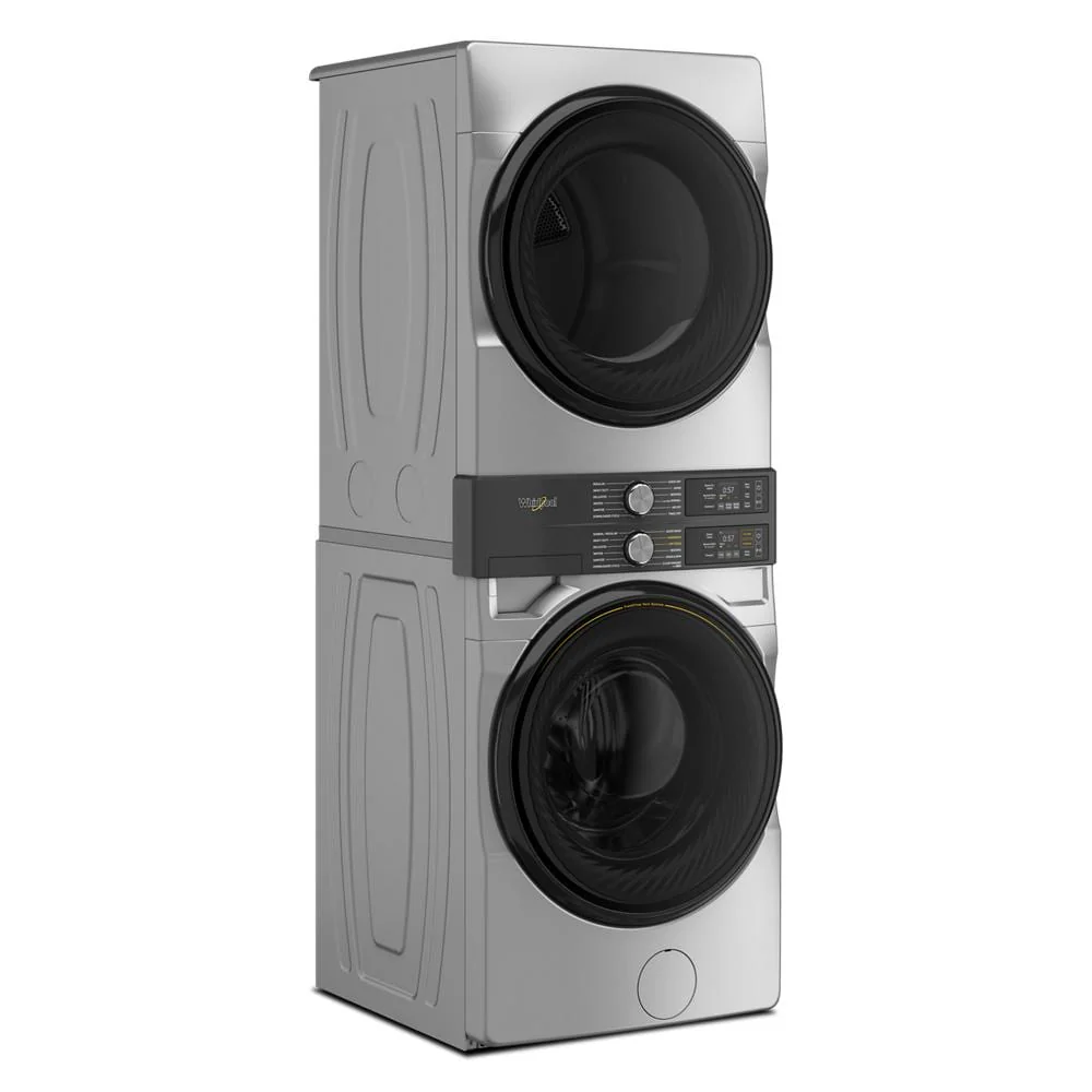 Whirlpool Radiant Silver Front Load Laundry Tower with FreshFlowTM Vent System and UV Clean Technology (5.2 cu. ft. Washer & 7.4 cu. ft. Electric Dryer) - YWEF5727TR - Image 2