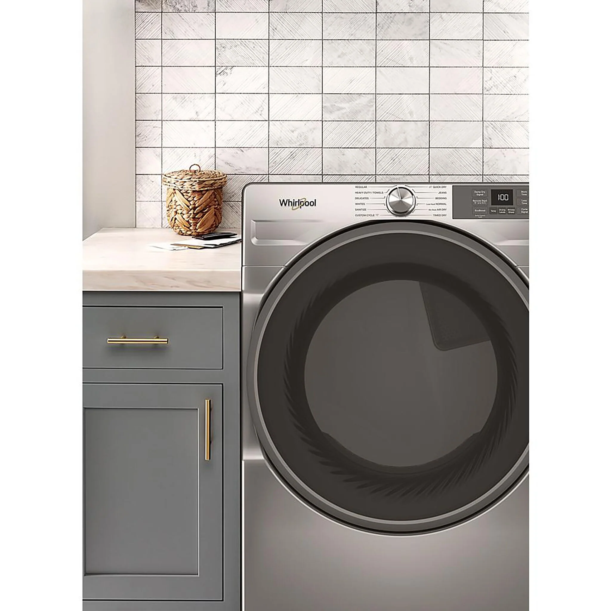 Whirlpool Radiant Silver Gas Dryer (7.4 Cu.Ft.) - WGD5720RR - Image 2
