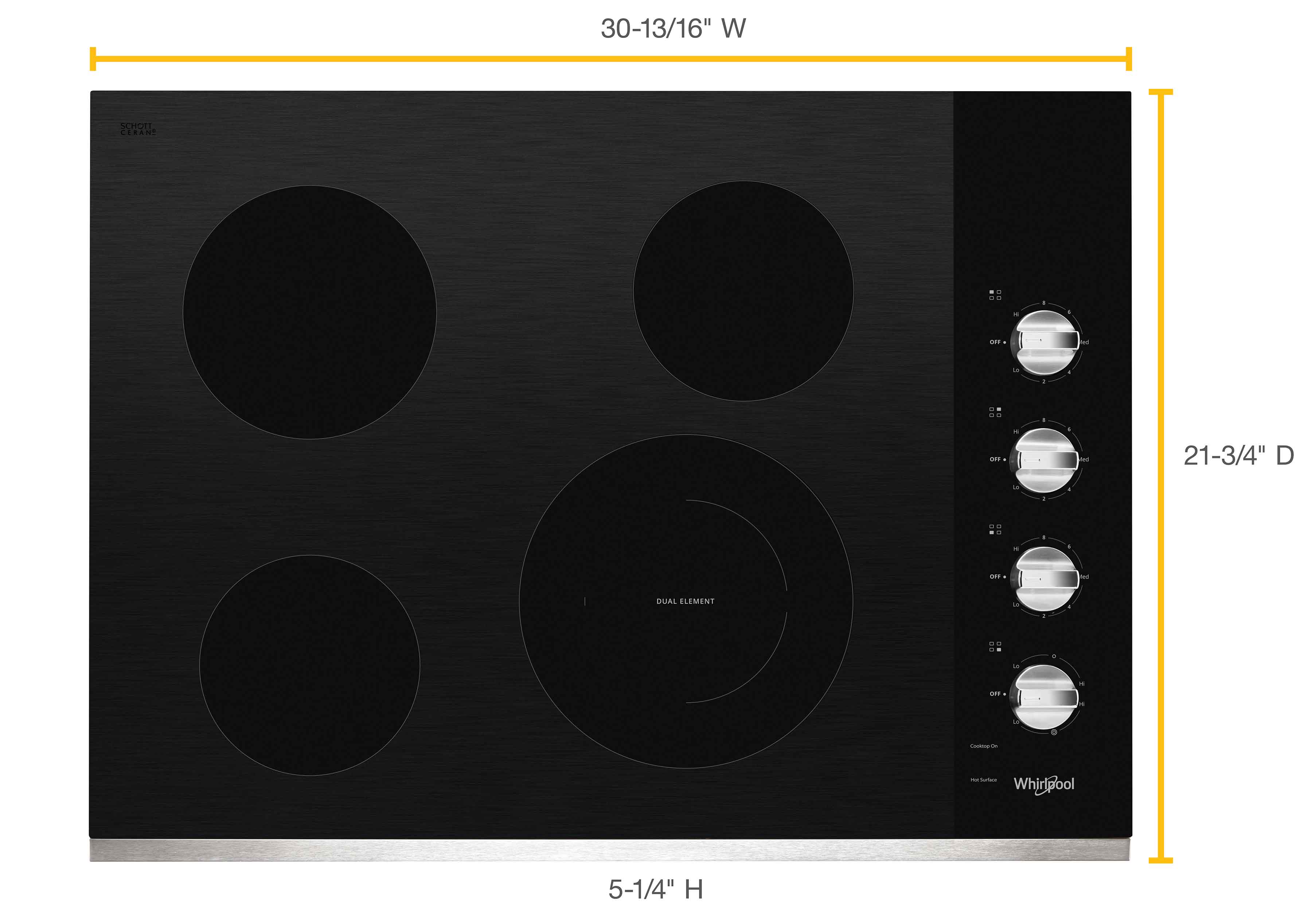 Whirlpool Stainless Steel 30" Electric Cooktop - WCE55US0HS - Image 4