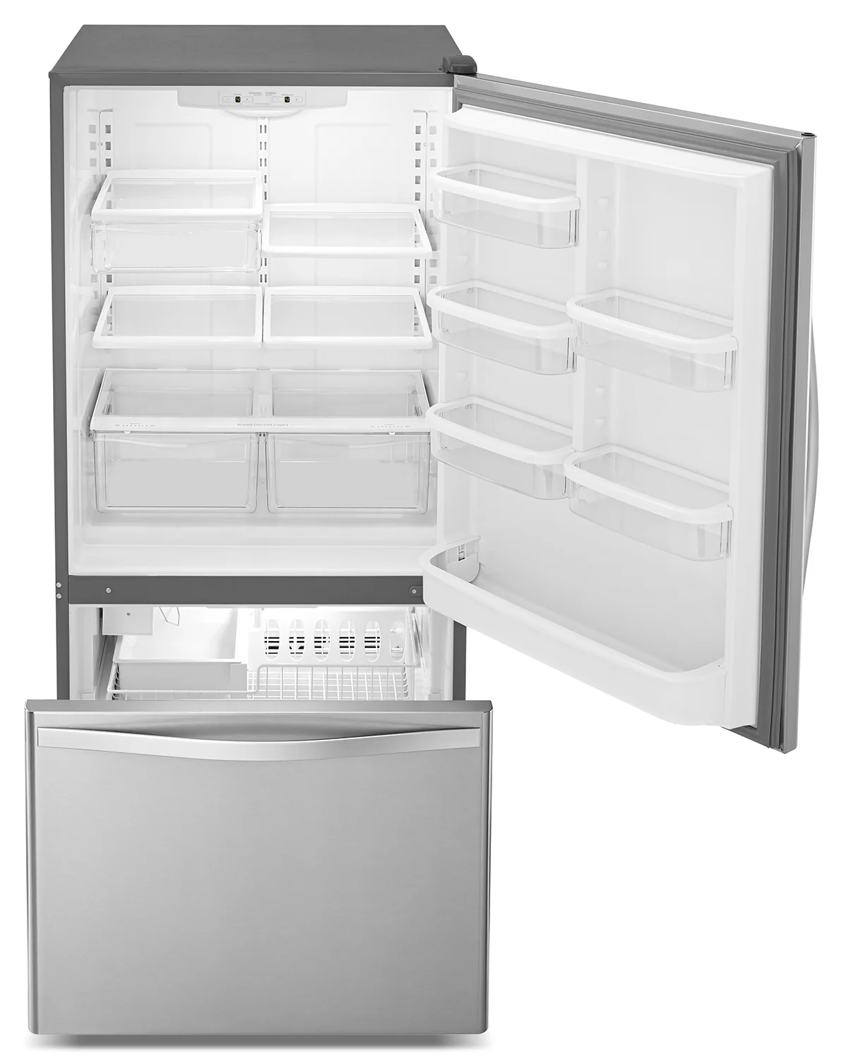 Whirlpool Stainless Steel Bottom-Freezer Refrigerator (22.1 Cu. Ft.) - WRB322DMBM - Image 3