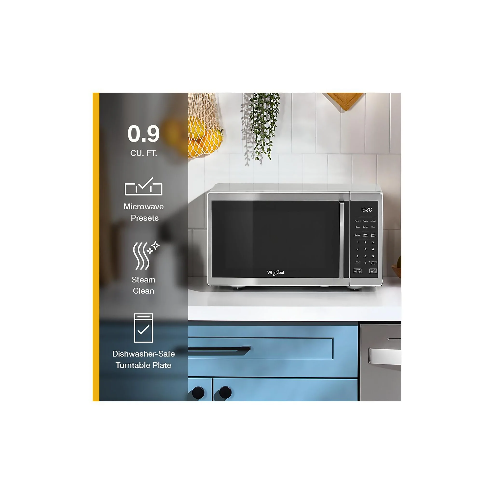 Whirlpool Stainless Steel Countertop Microwave (0.9 cu ft) - WMCS3019RS - Image 5