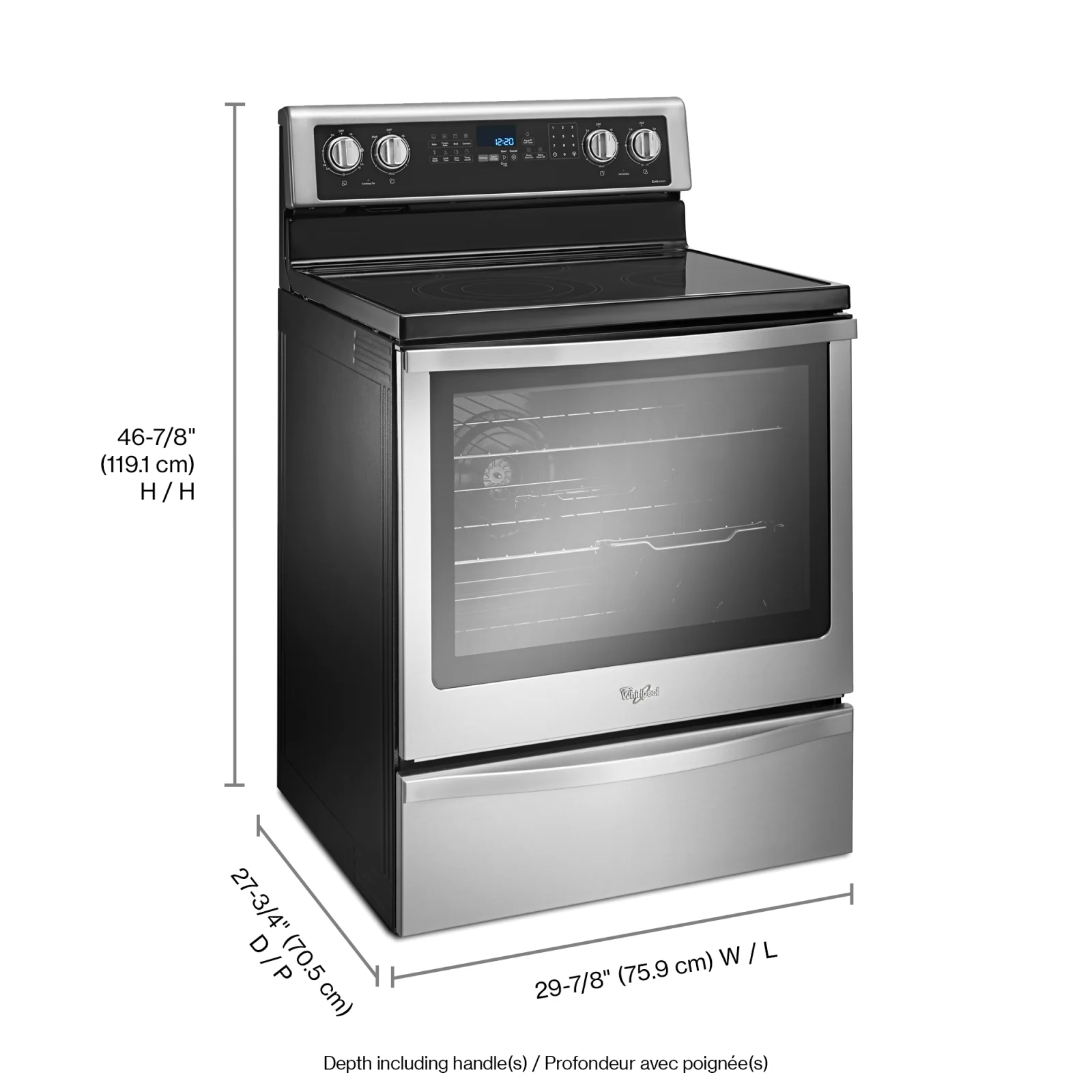 Whirlpool Stainless Steel Free-Standing Electric Range (6.4 Cu.Ft.) - YWFE745H0FS - Image 2